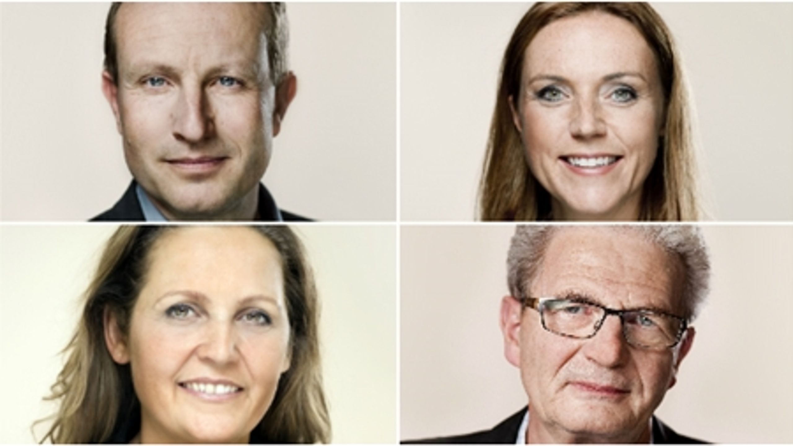 Martin Lidegaard (R), Karen Hækkerup (S), Pia Olsen Dyhr (SF) og Holger K. Nielsen (SF) skal onsdag i samråd om klimaplanen.