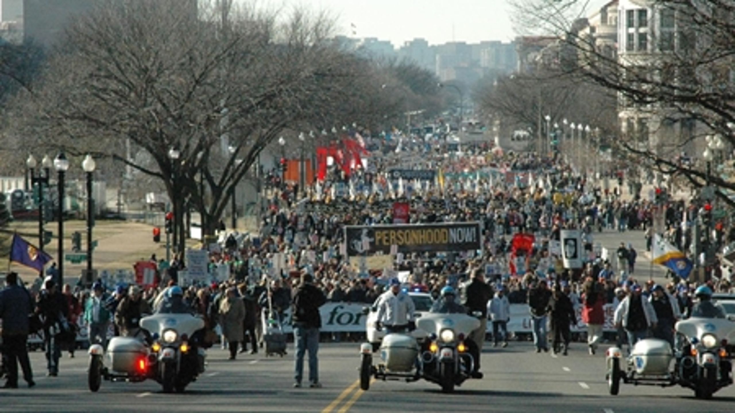 I mange stater bliver abortlovgivningen strammet, og demonstrationer for og imod abort - her 'March for Life' i DC - har fået større mediebevågenhed det sidste år.