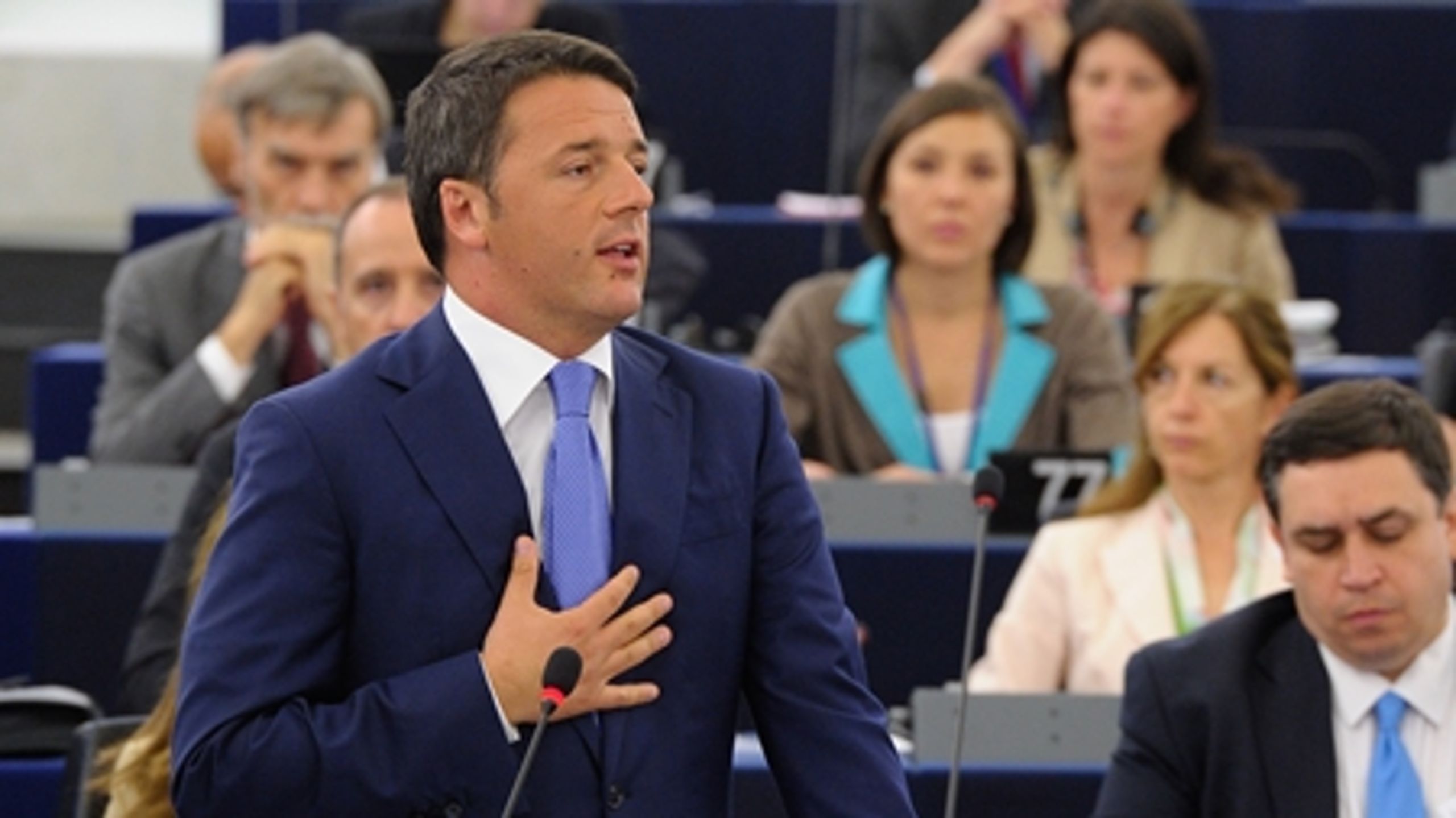I en følelsesladet tale fremlagde Italiens premierminister Matteo Renzi sin vision for EU foran det nyvalgte Europa-Parlament i Strasbourg.