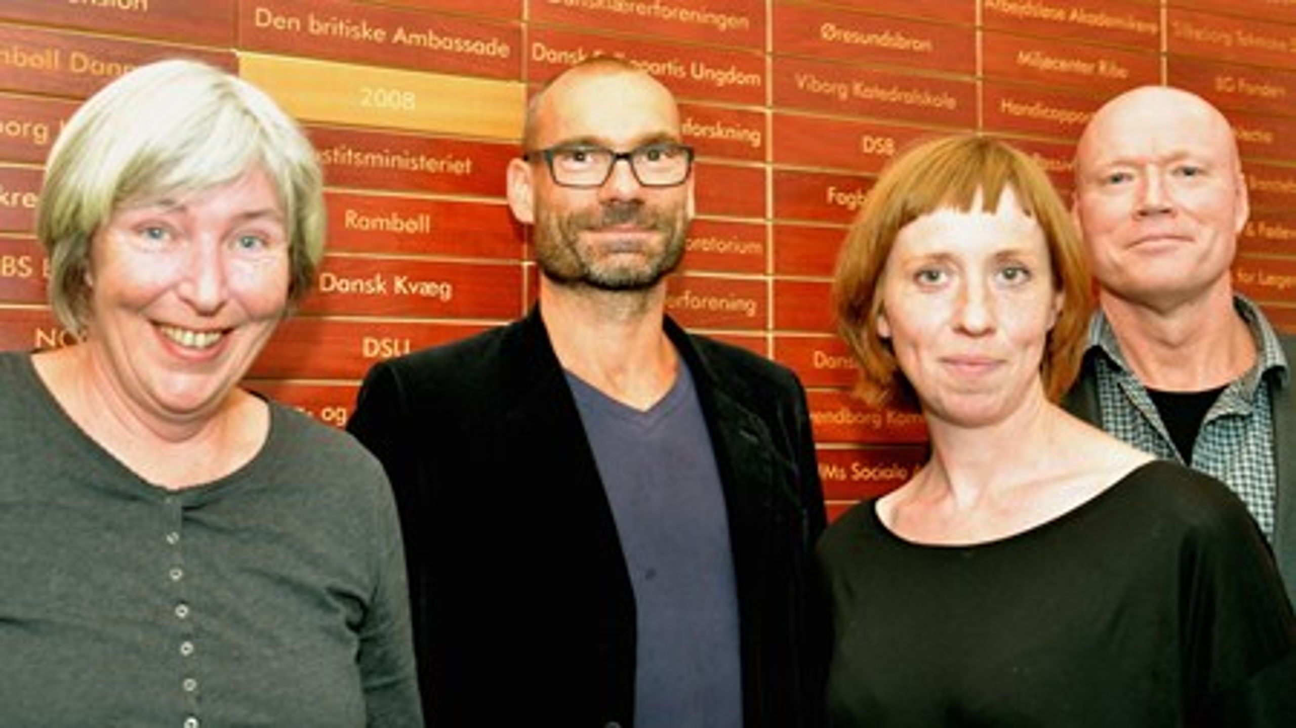 Den nye redaktion i Riksdagen besøgte sine danske kolleger i går, fra venstre Kristina Gauthier Reberg,&nbsp;ansvarshavende chefredaktør Mattias Croneborg, Johanna Alskog samt Per-Anders Sjögren.
