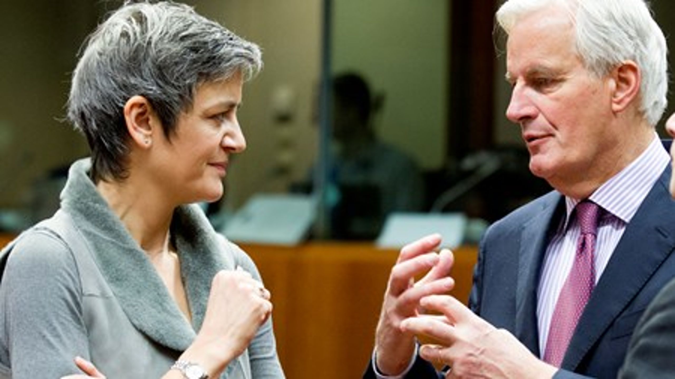 Margrethe Vestager har en stor stjerne hos EU-kommissær for det indre marked Michel Barnier.