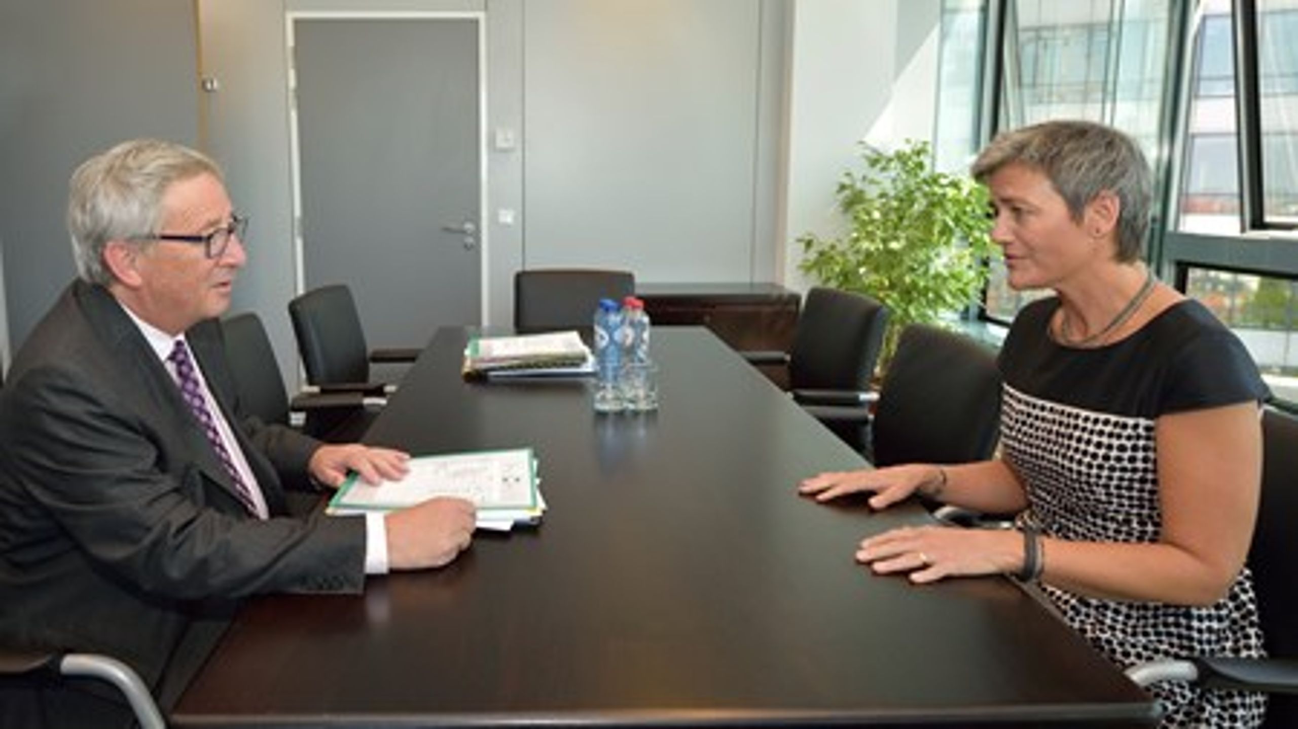 Danmarks næste EU-kommissær, Margrethe Vestager, var onsdag til jobsamtale med sin nye chef, kommissionsformand Jean-Claude Juncker. Hun støtter hans visioner for en ny Kommission.