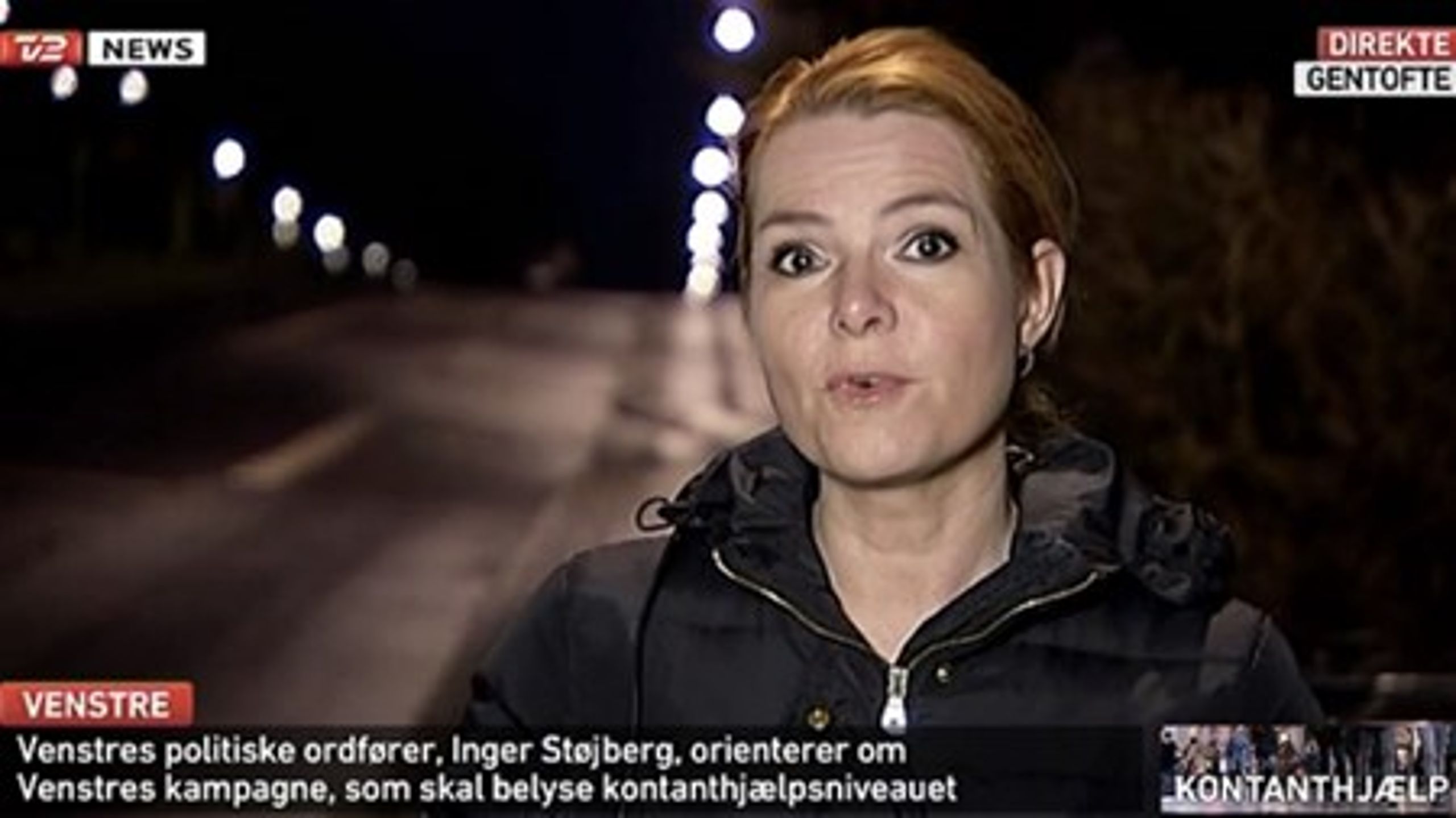 Venstres politiske ordfører Inger Støjberg fremlægger partiets nye kampagne på&nbsp;TV 2 News mandag morgen.&nbsp;