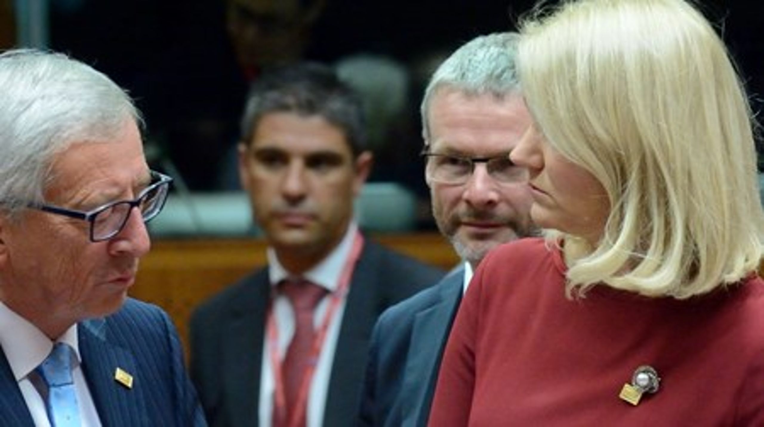 EU-ambassadør Jeppe Tranholm-Mikkelsen (i midten), er vant til at stå ved statsministerens skulder, når EU-spidserne mødes&nbsp;i Bruxelles. Nu står han i første række til at overtage jobbet&nbsp;som generalsekretær for EU's Ministerråd.