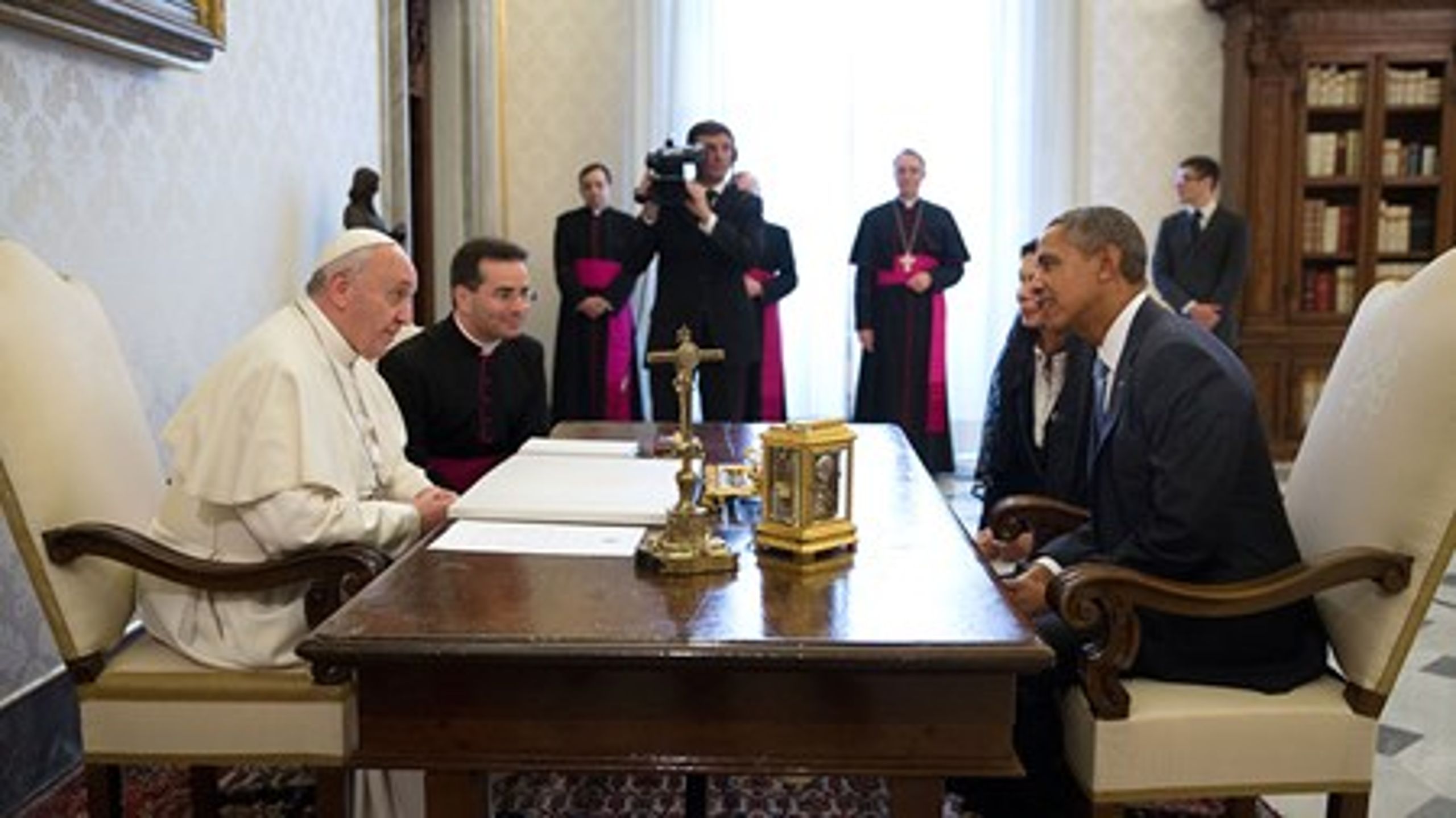 Paven og præsident Obama mødtes i marts 2014 i Vatikanet.