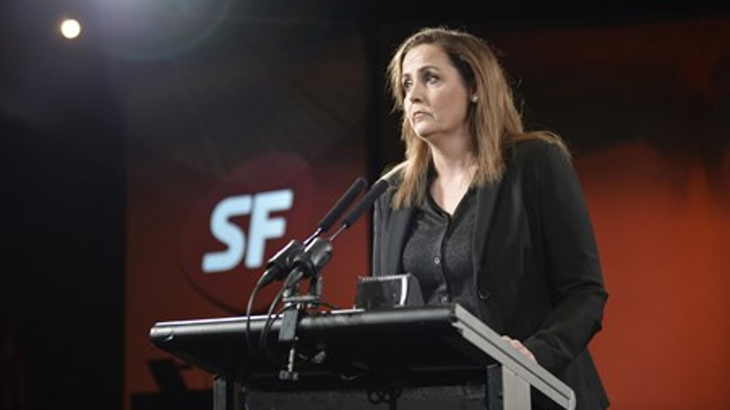 Formand Pia Olsen Dyhr har netop talt ved SF's landsmøde 2015.