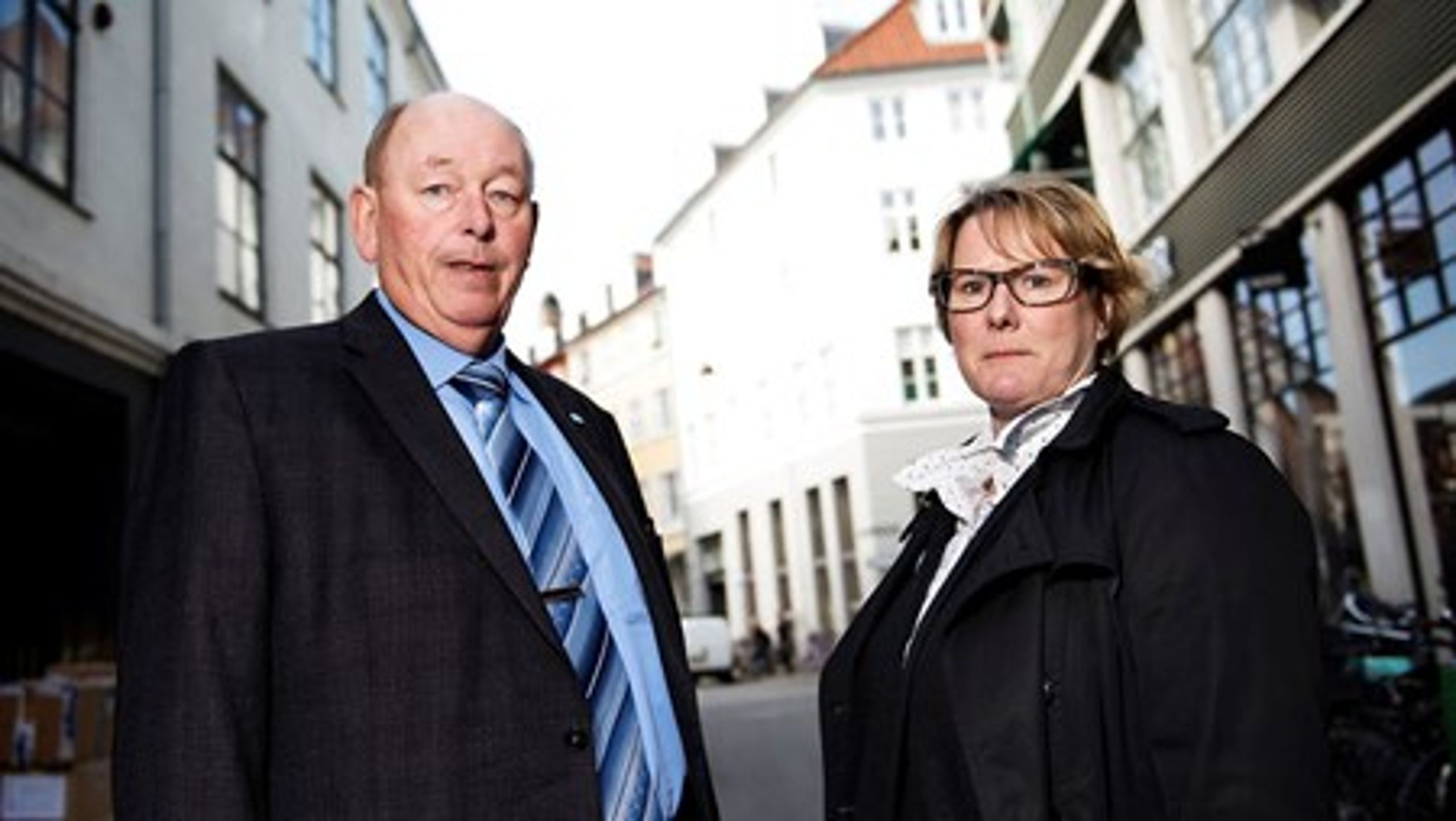 LO-formand Harald Børsting og FTF's formand, Bente Sorgenfrey.&nbsp;