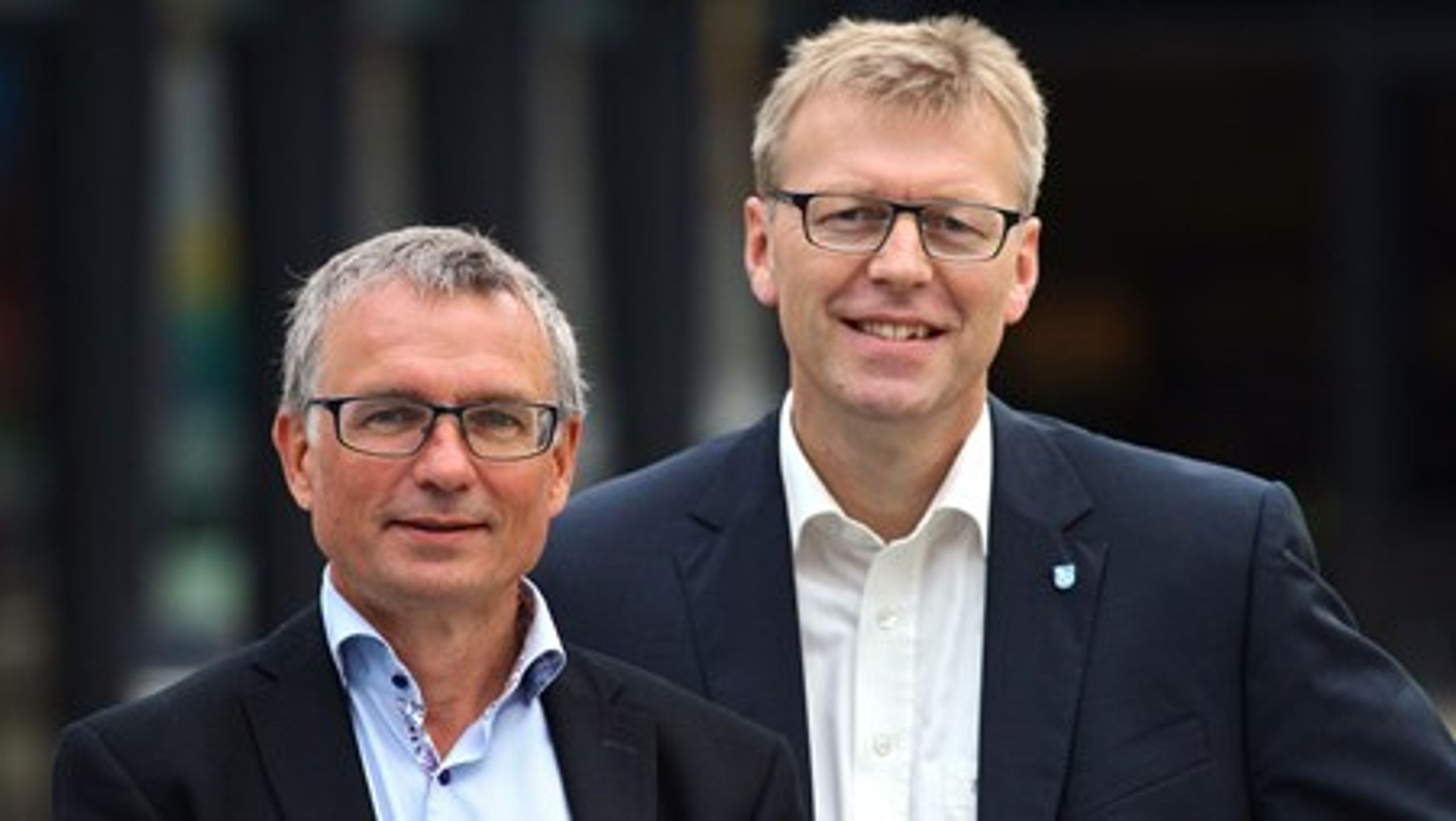 Formand for Dansk Affaldsforening Mads Jakobsen (til højre) her fotograferet sammen med næstformand Ole Bondo Christensen.