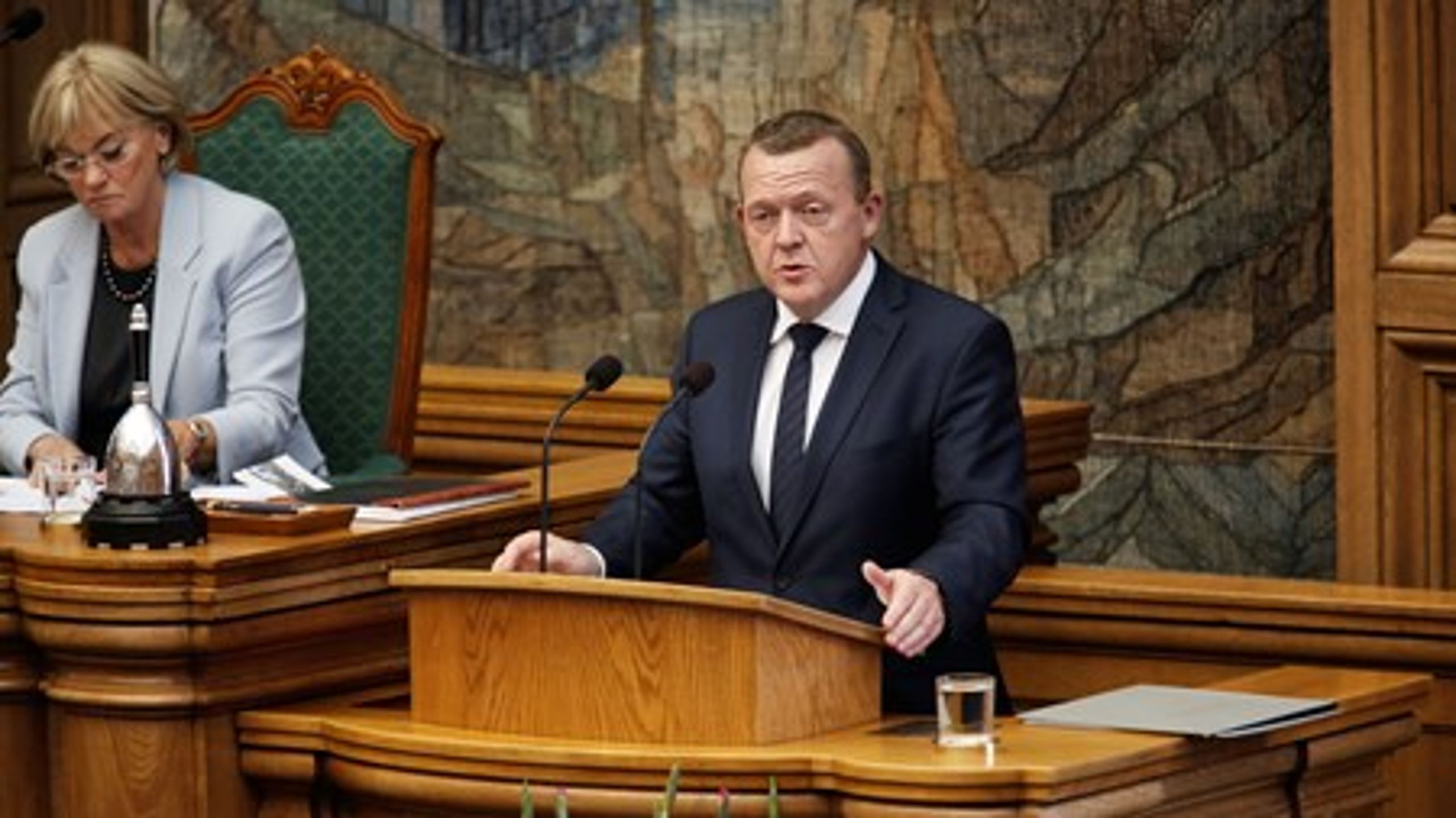 Lars Løkke Rasmussen var tilbage på talerstolen ved Folketingets åbning 6. oktober.&nbsp;