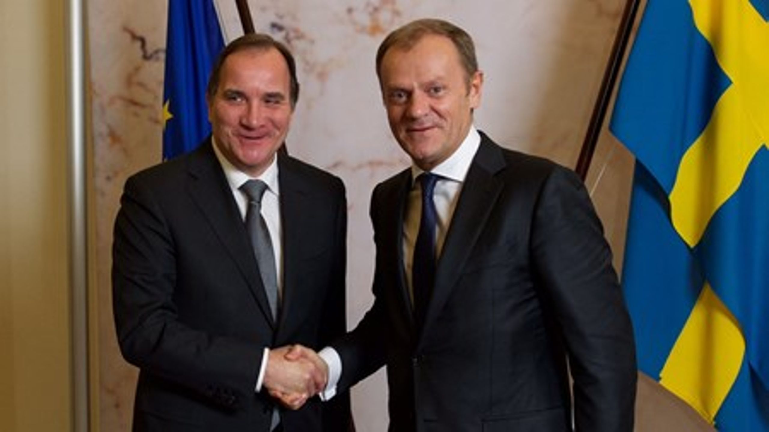 Formanden for Det Europæiske Råd, Donald Tusk, besøgte onsdag den svenske statsminister, Stefan Löfven.