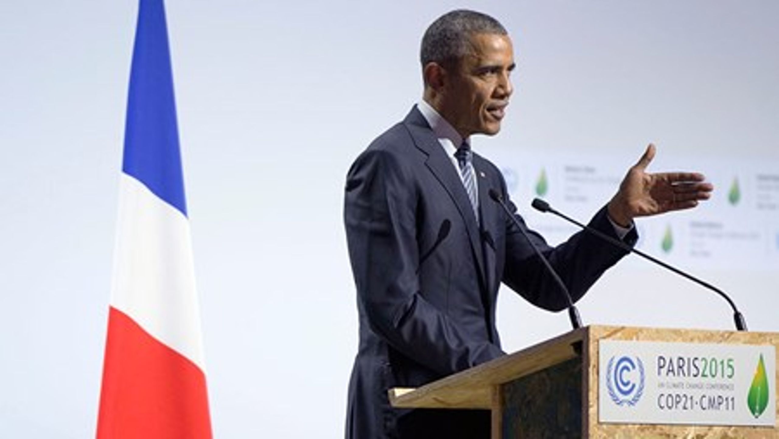 Obama talte ved klimatopmødet COP21 i Paris denne uge.