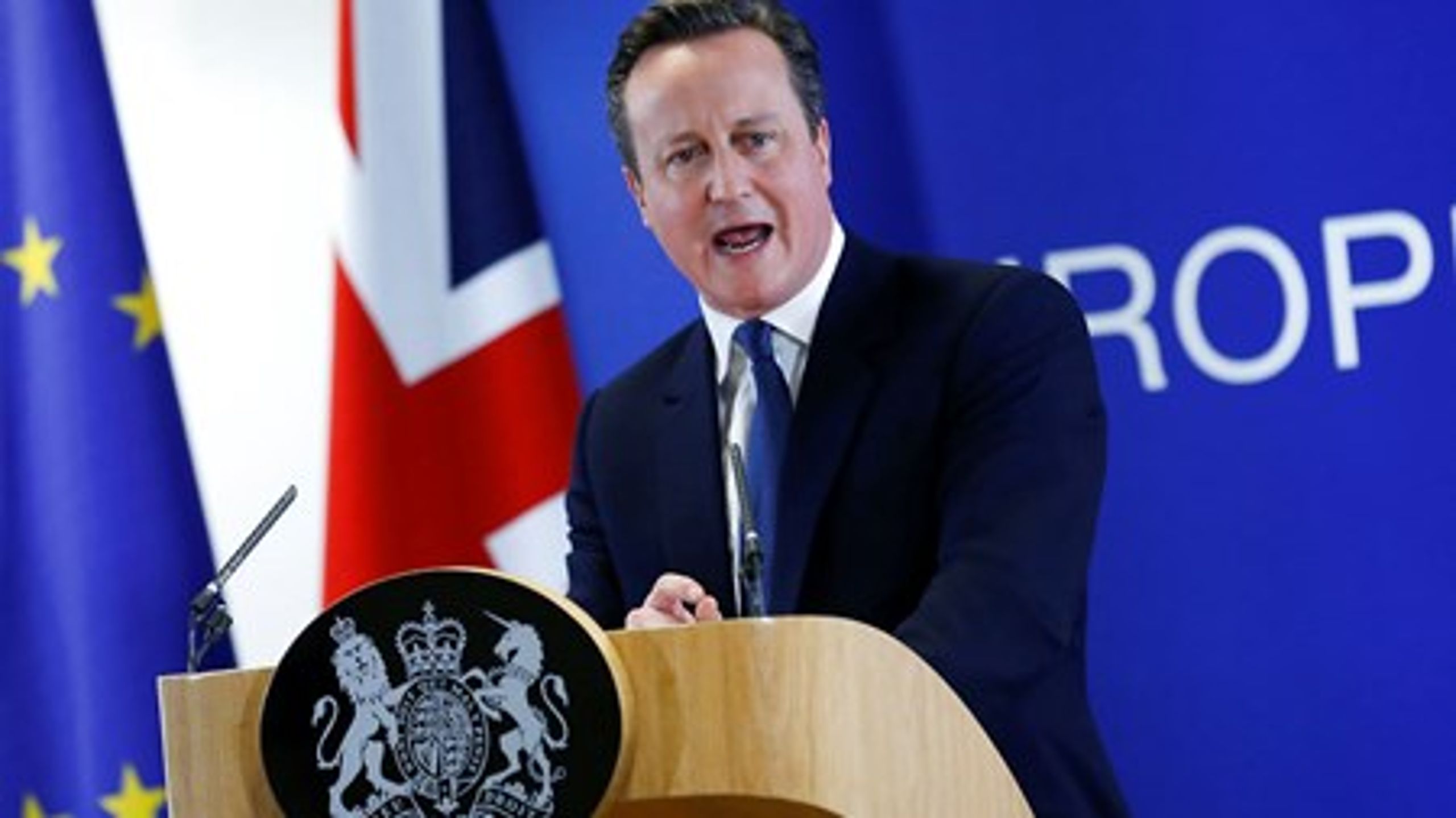 Den britiske premierminister, David Cameron, skal nu hjem og vinde en folkeafstemning om Storbritanniens fremtidige medlemskab af EU.