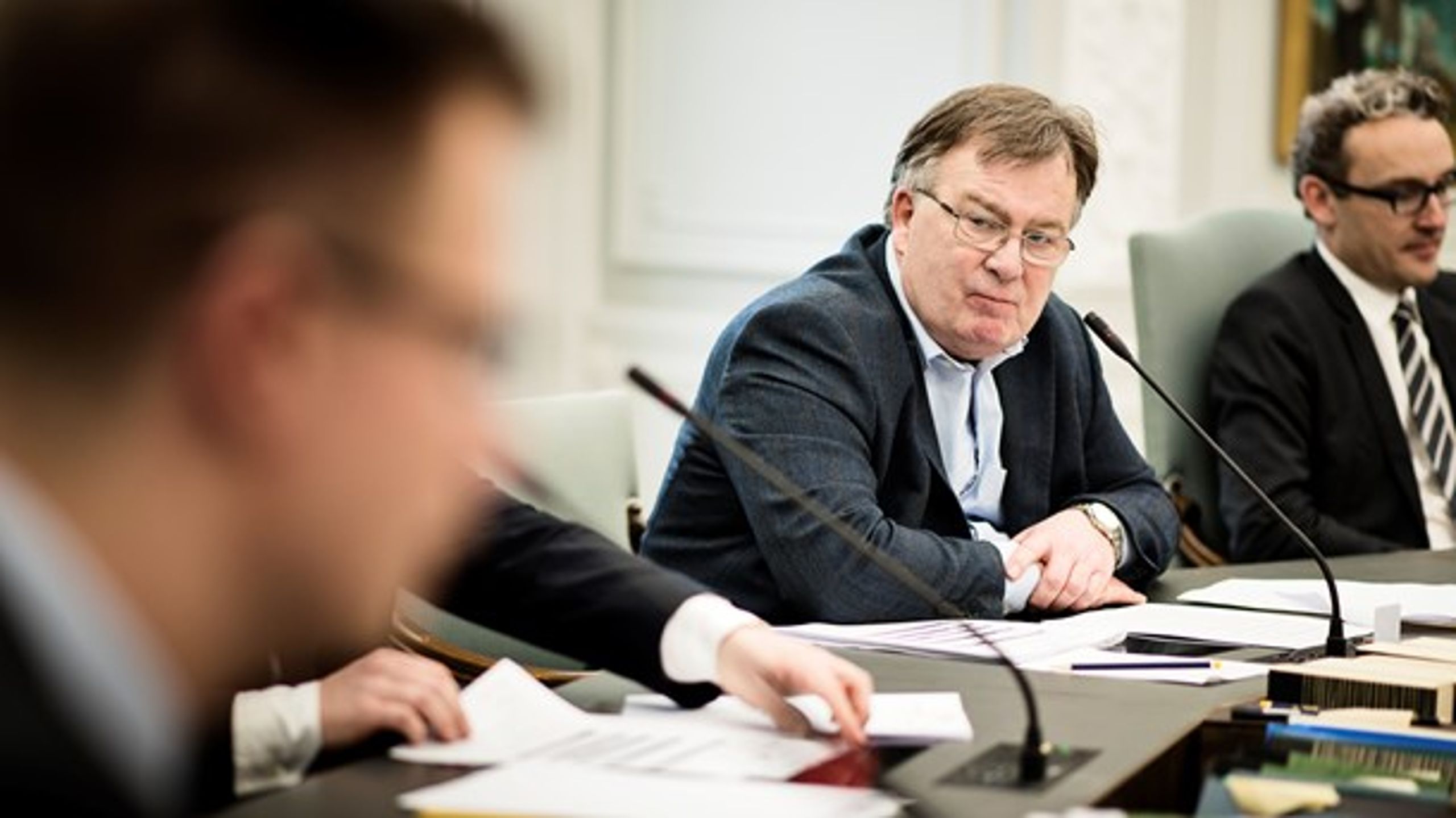 Samtlige Folketingets partier var mandag til PSO-forhandlinger hos finansminister Claus Hjort Frederiksen (V). Billedet her er dog fra en tidligere lejlighed.