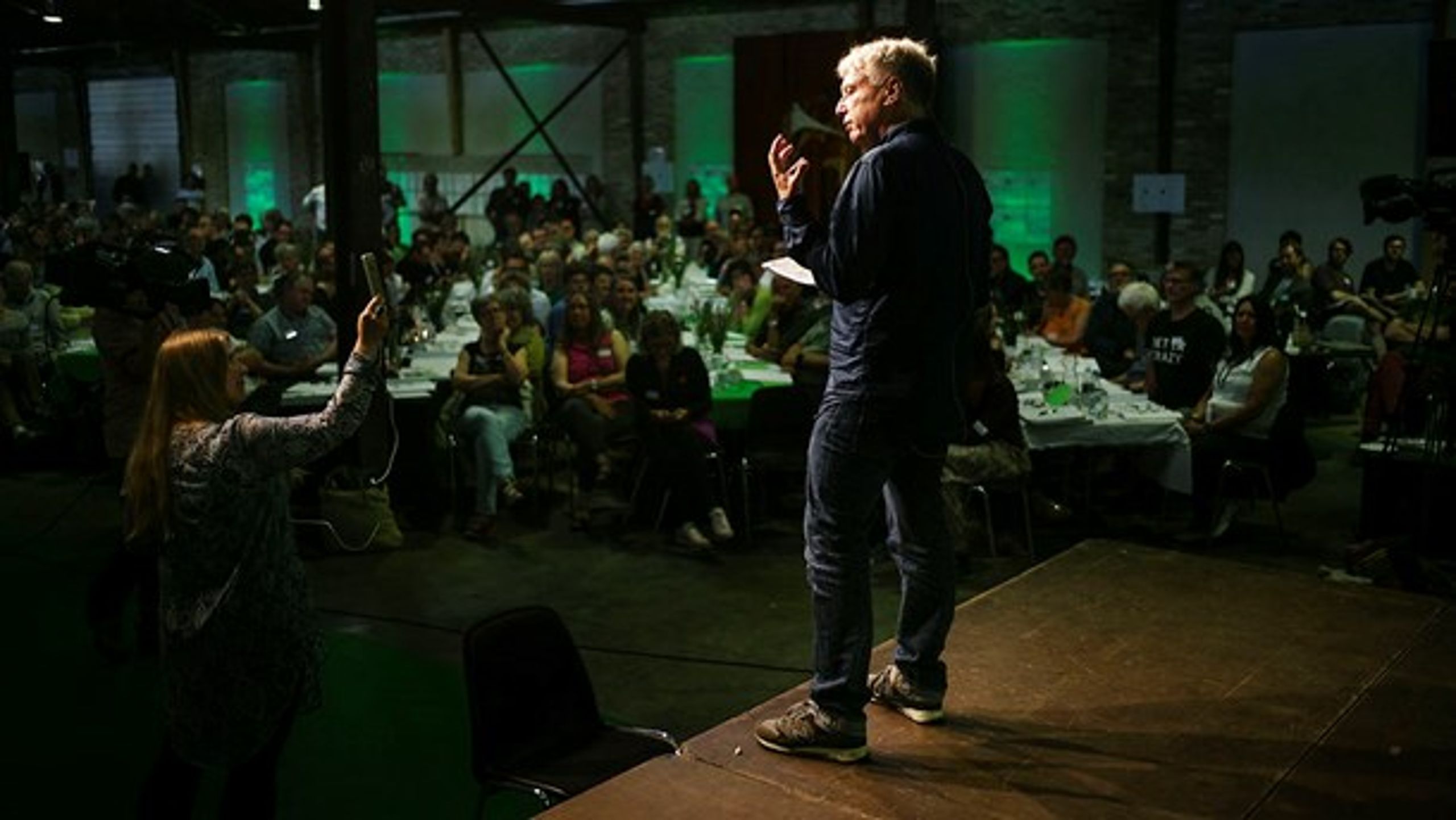 Alternativets politiske leder Uffe Elbæk afgav beretning til 600 af partiets medlemmer ved årsmødet i Odense.