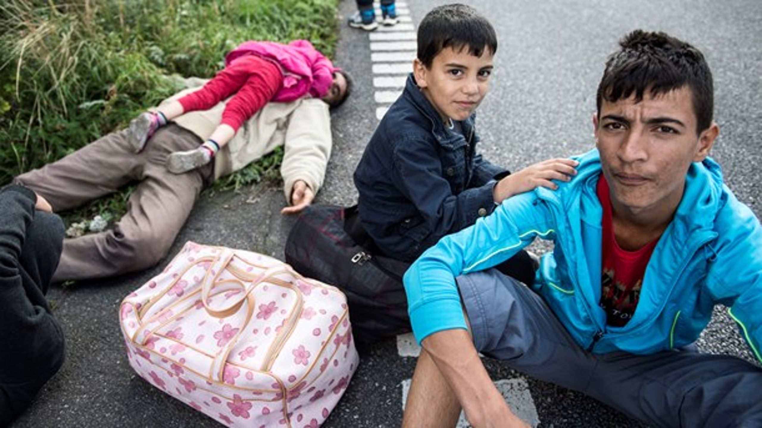 Flygtninge på vej fra Rødby mod Sverige mandag 7. september sidste år.&nbsp;