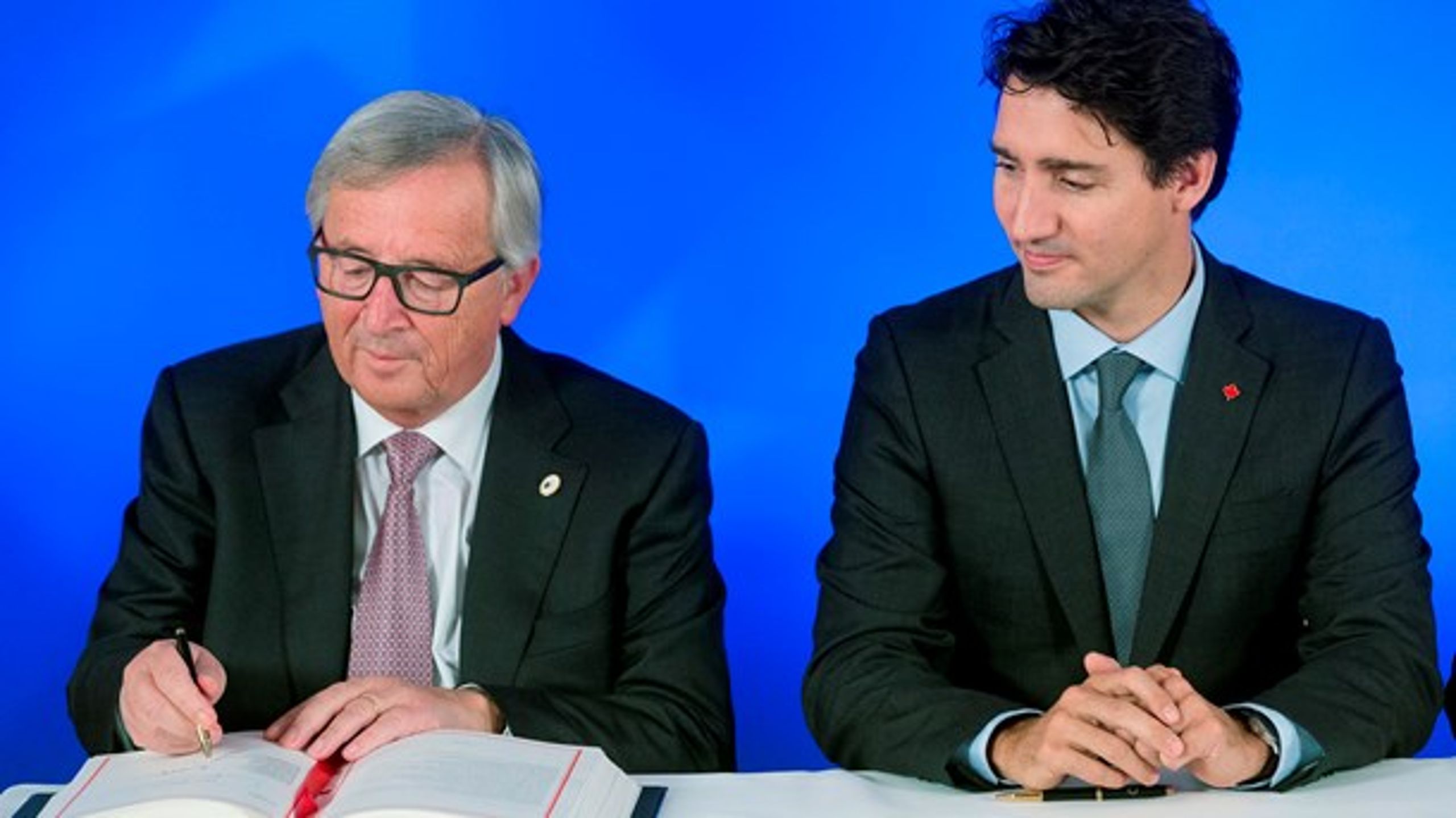 Kommissionsformand Jean-Claude Juncker og premierminister&nbsp;Justin Trudeau underskrev søndag en handelsaftale, der giver håb om øget indtjening i det danske fødevareerhverv.