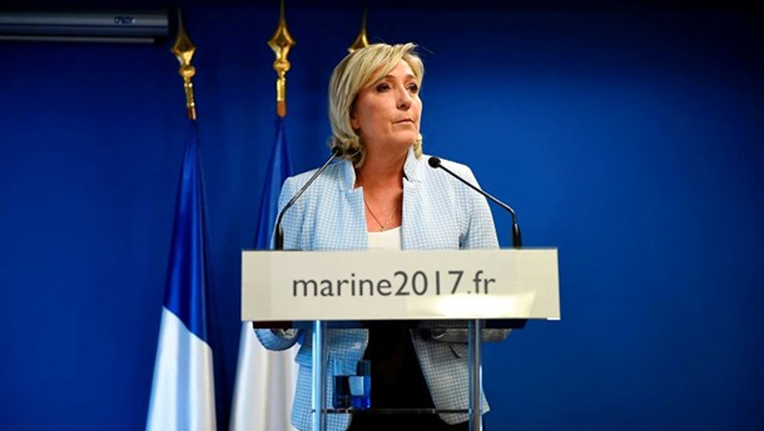 Marine Le Pen fra franske Front National er en af de få politikere i Europa, der onsdag morgen&nbsp;vågnede op til en glædelig overraskelse ved valget af Donald Trump som USA's næste præsident.