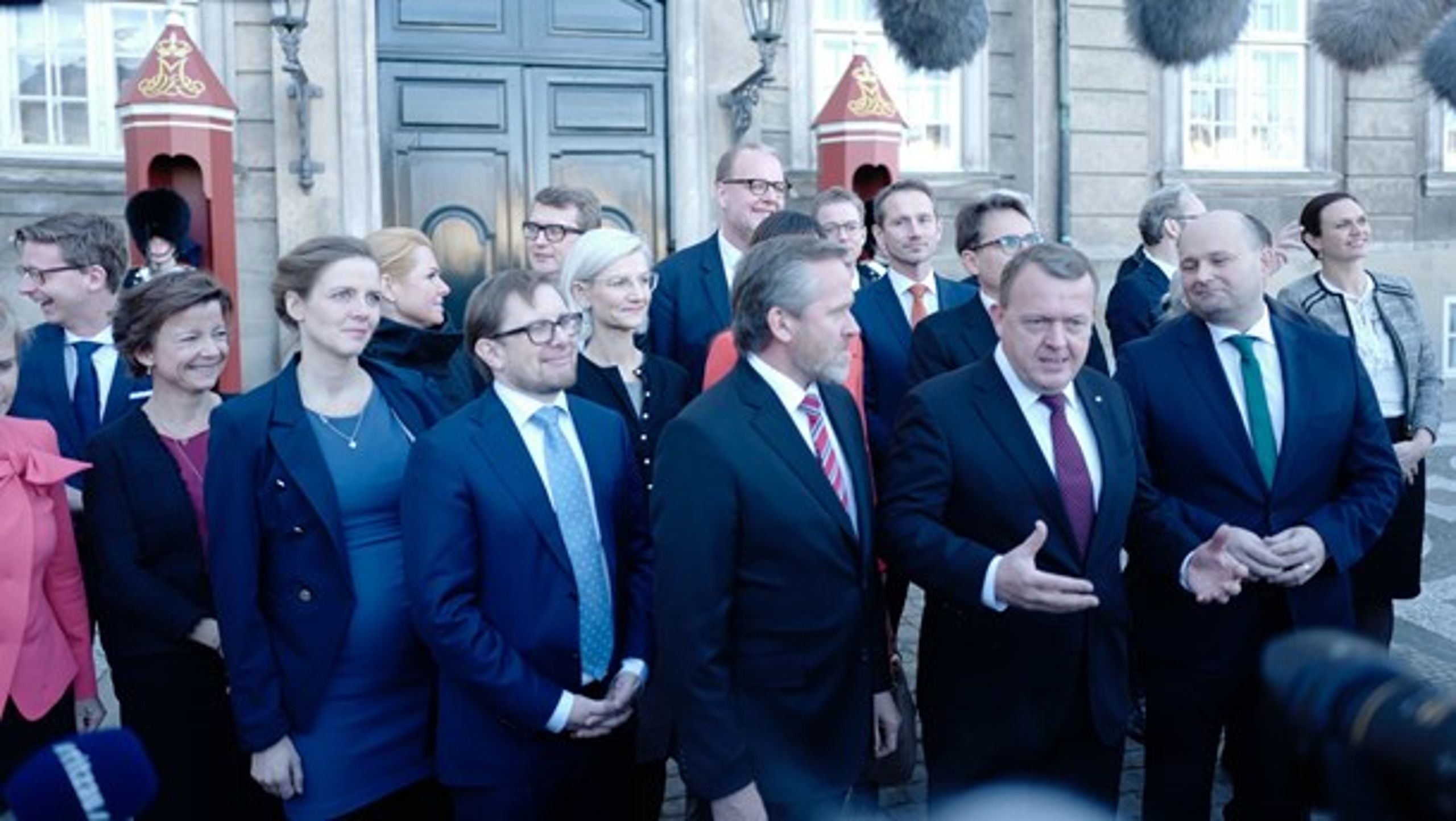 Lars Løkke Rasmussen (V) præsenterede mandag den nye VLAK-regering.