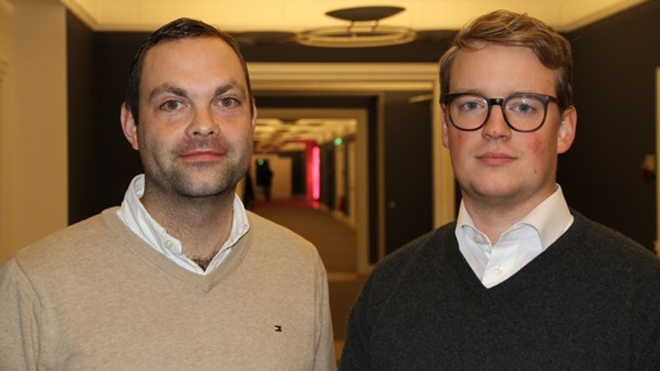 Den nye pressechef Morten Scheelsbeck (tv.) og den nye afdelingschef Simon Merrild Lyngsø (th.)