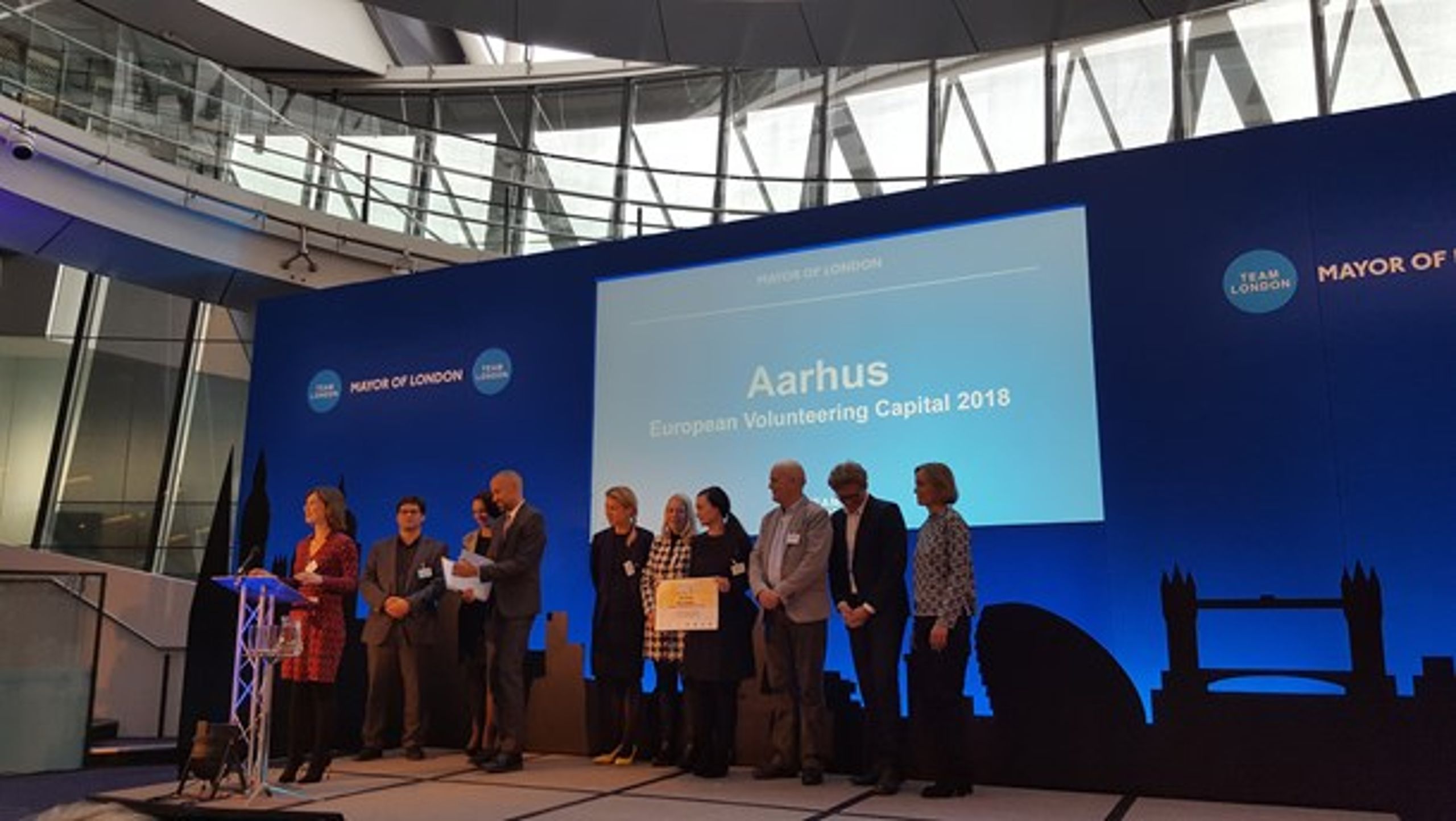 Aarhus løb med titlen som Europæisk Frivillighovedstad ved en konference i London mandag.&nbsp;