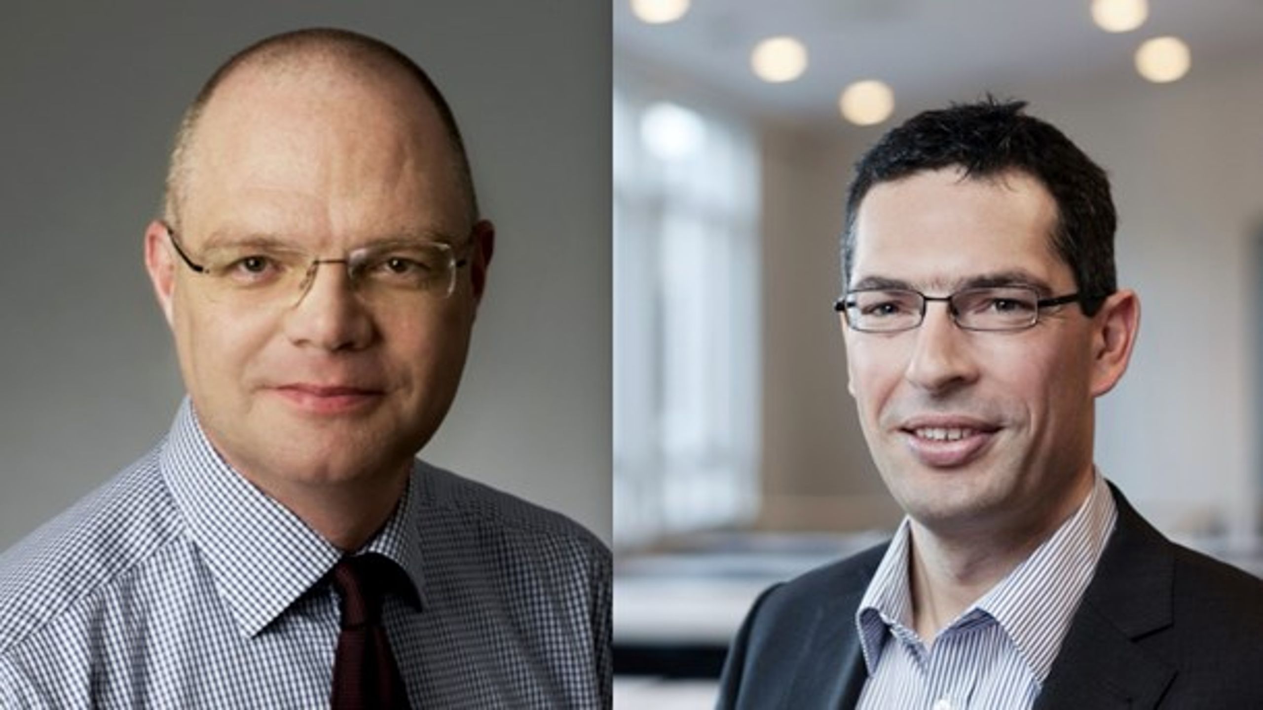 Hans Müller Pedersen (til venstre) skal lede&nbsp;Styrelsen for Forskning og Uddannelse, mens Nikolaj Veje er ny direktør for&nbsp;Styrelsen for Institutioner og Uddannelsesstøtte.
