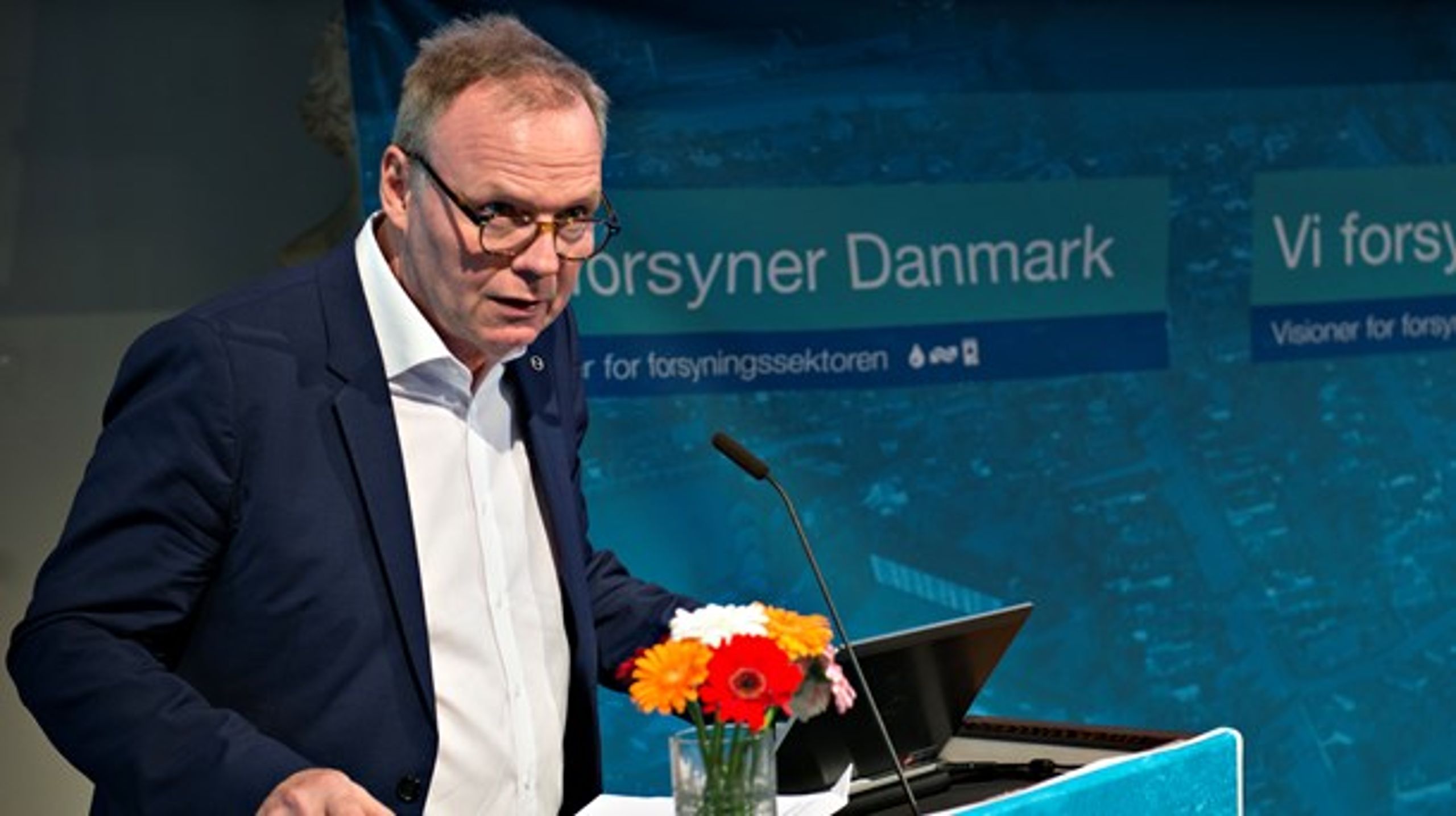 Lars Therkildsen fra Danva åbnede forsyningsdebatten på Nationalmuseet.