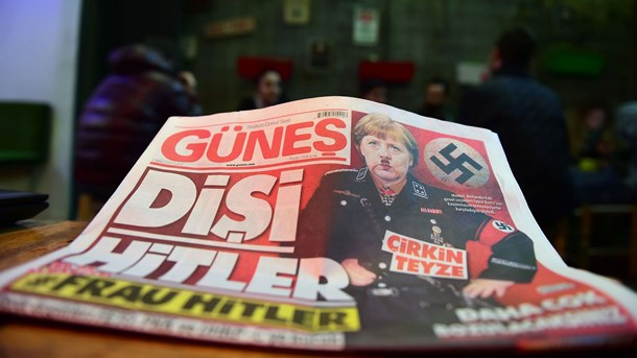 Forsiden af den regeringsvenlige, tyrkiske avis Günes 17. marts.