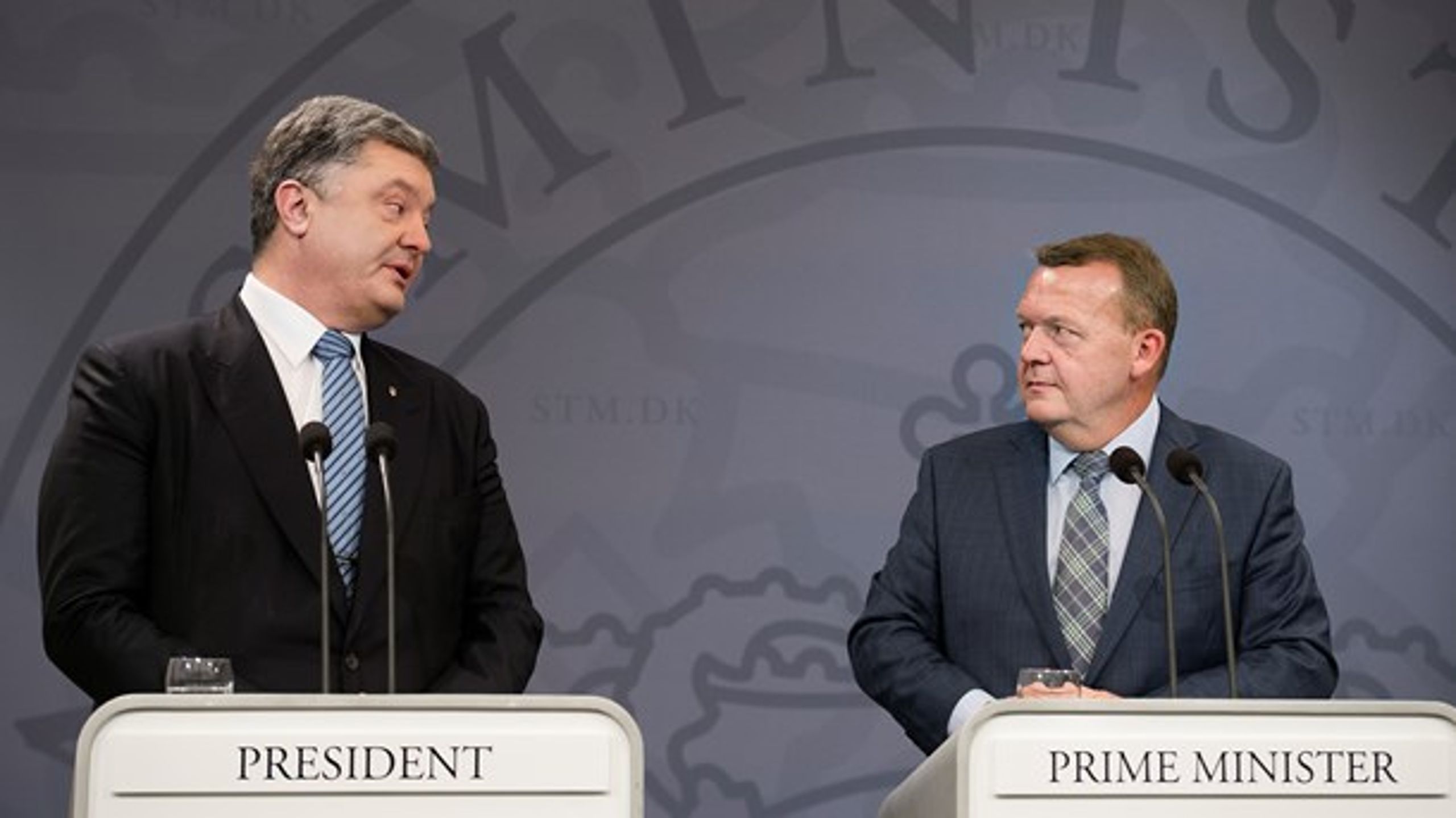 Statsminister Lars Løkke Rasmussen (V) mødtes onsdag med Ukraines præsident.