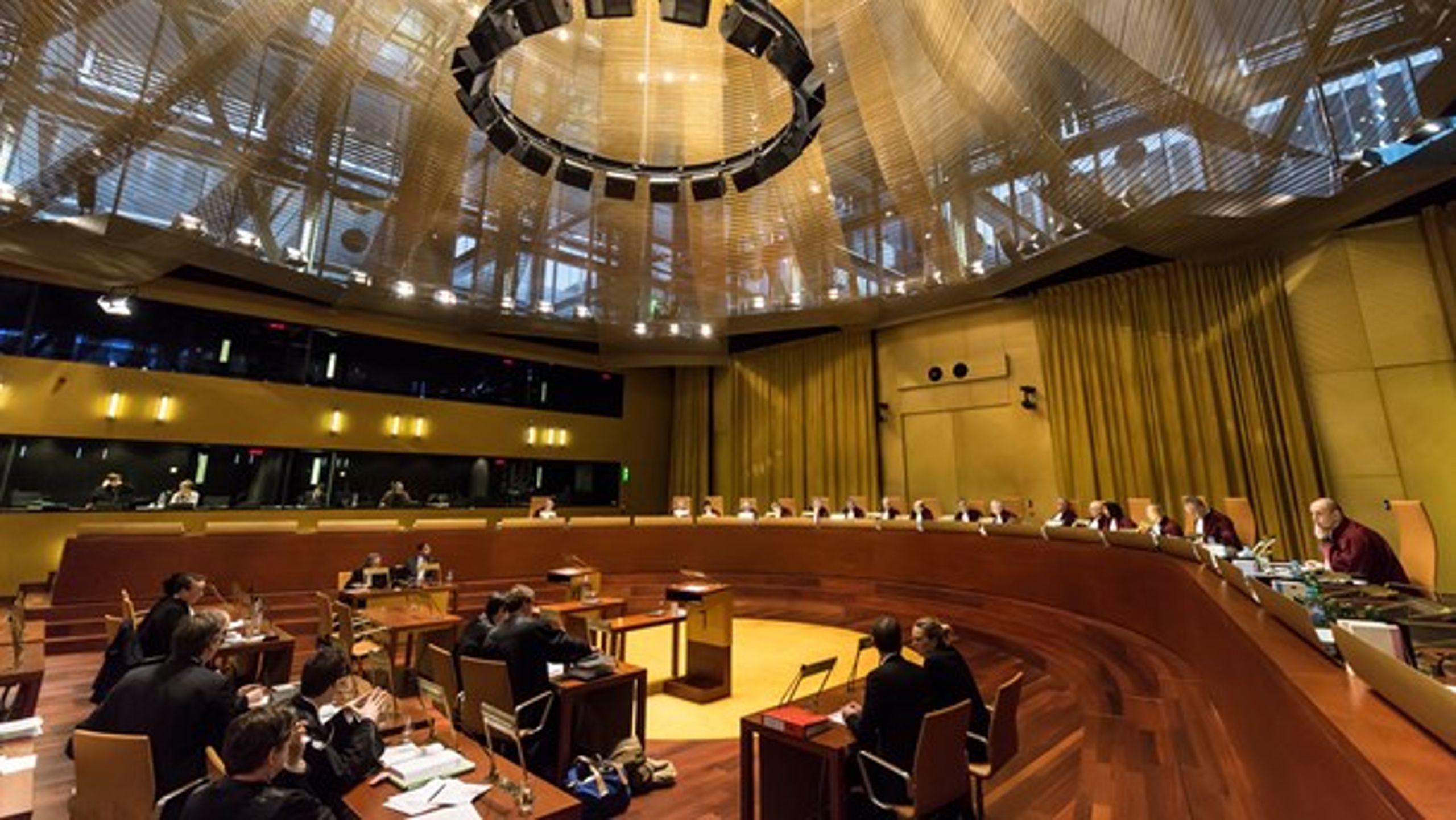 Retsmøde ved Den Europæiske Unions Domstol i den store afdeling.&nbsp;