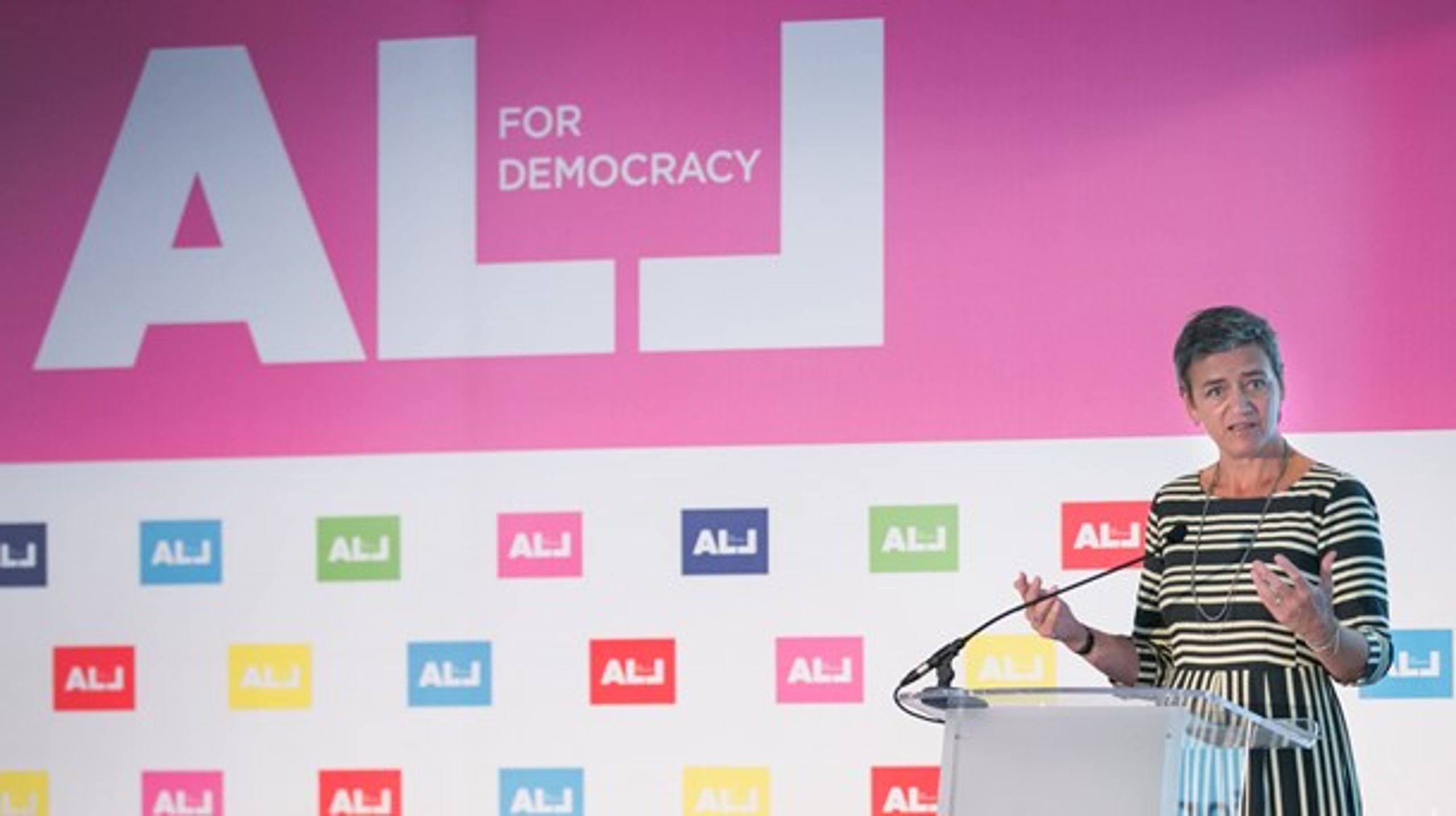 Danmarks EU-kommissær, Margrethe Vestager, leverede åbningstalen for den nye demokratialliance ALL for Democracy.