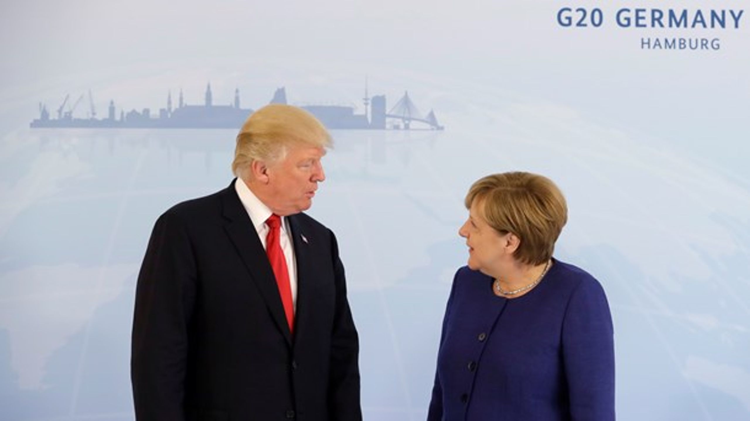 Donald Trump og Angela Merkel ser under G20-opvarmningen allerede ud til at være bedre venner, end da den tyske kansler aflagde visit i Washington i marts.