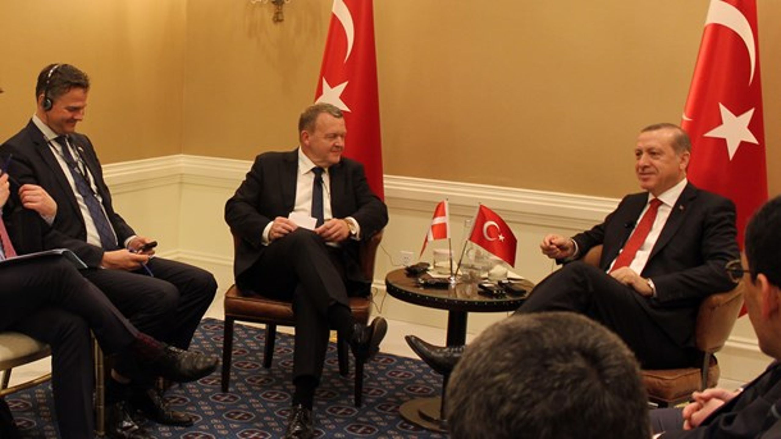 Arkivfoto: Lars Løkke Rasmussen og Recep Tayyip Erdogan mødtes i 2016 på et besøg i Washington D.C.