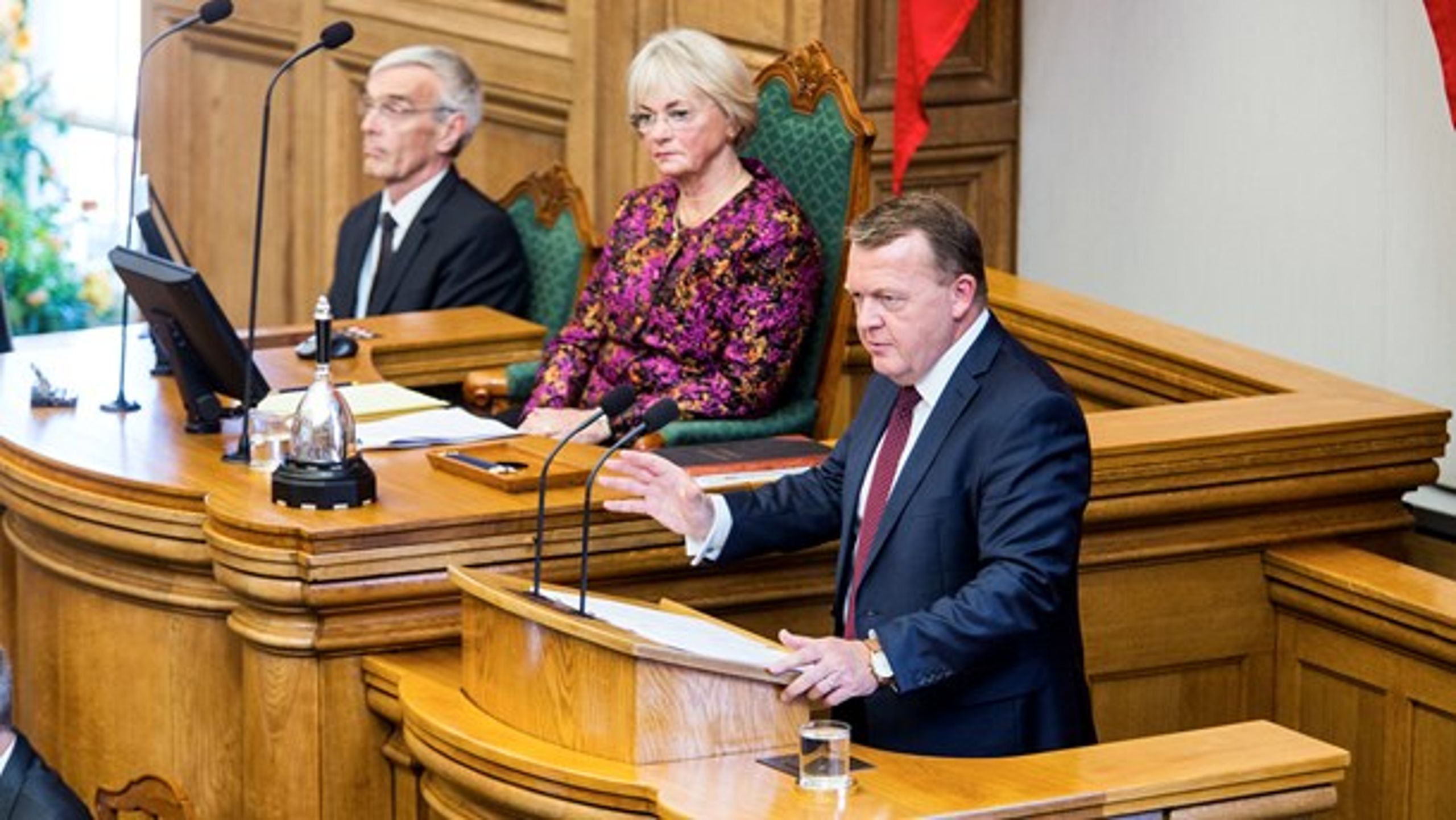 Statsminister Lars Løkke Rasmussen (V) indledte tirsdag en ny folketingssæson med sin åbningstale fra Folketingets talerstol.