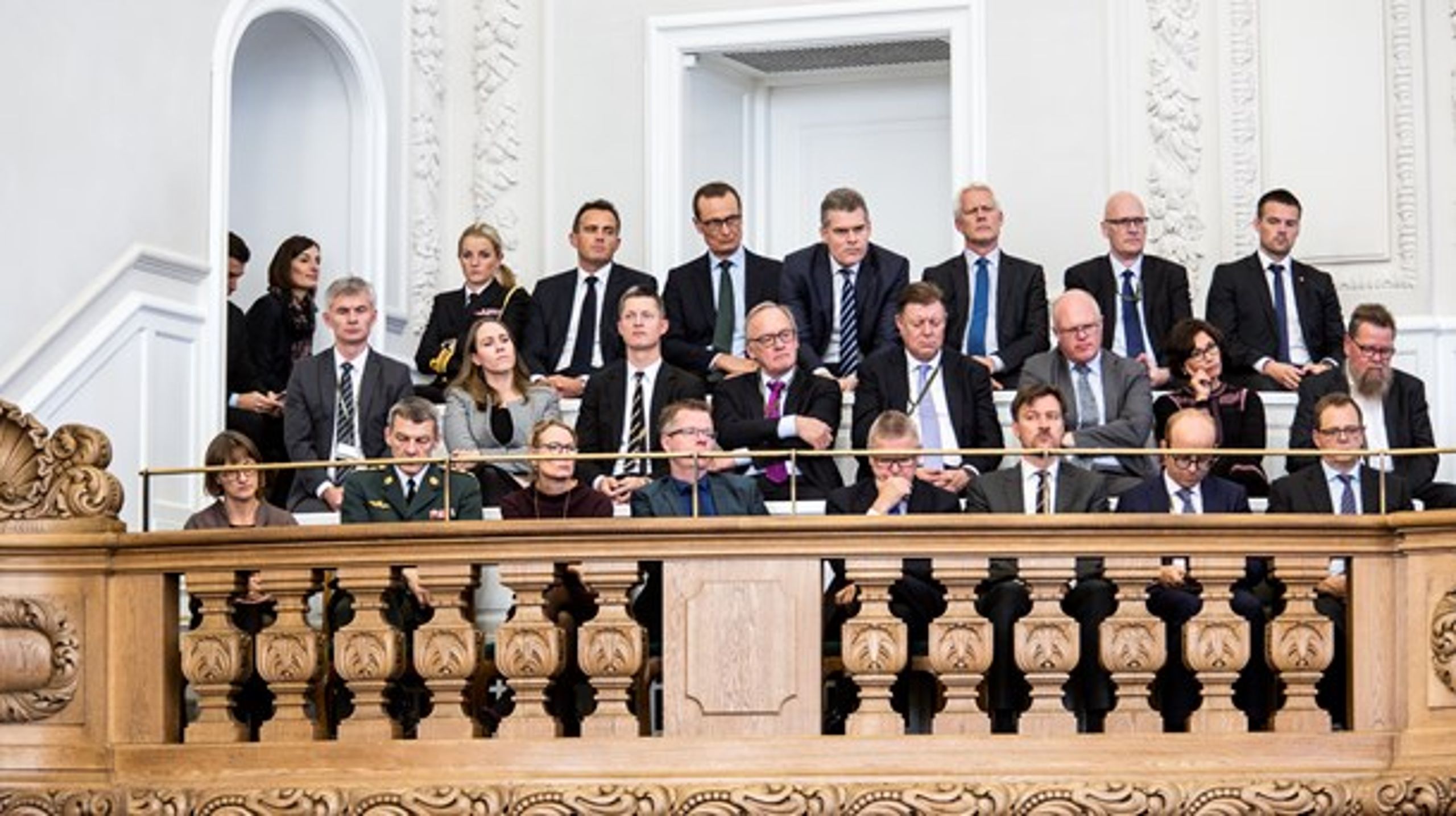 Departementscheferne til åbning af Folketinget 2016.