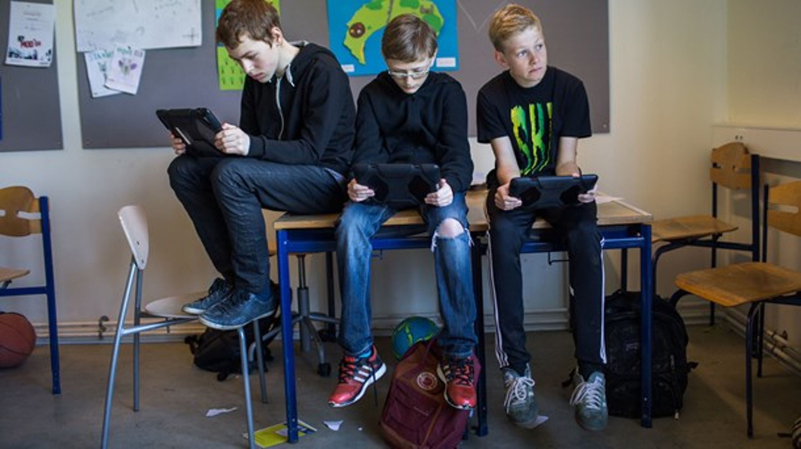 Politikerne skal lytte til folkeskolens brugere, skriver gymnasieelev Mathias Bach. Her er det elever fra 7. klasse på Syvstjerneskolen i Værløse.
