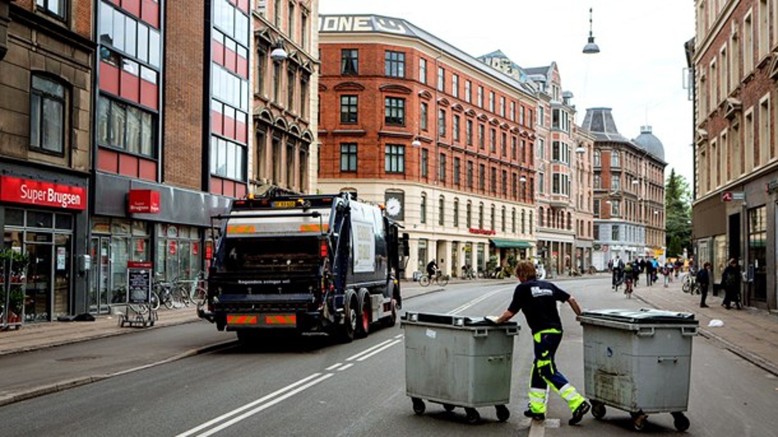 Størstedelen af de københavnske skraldebiler bruger&nbsp;CO2-neutral biogas som drivmiddel.
