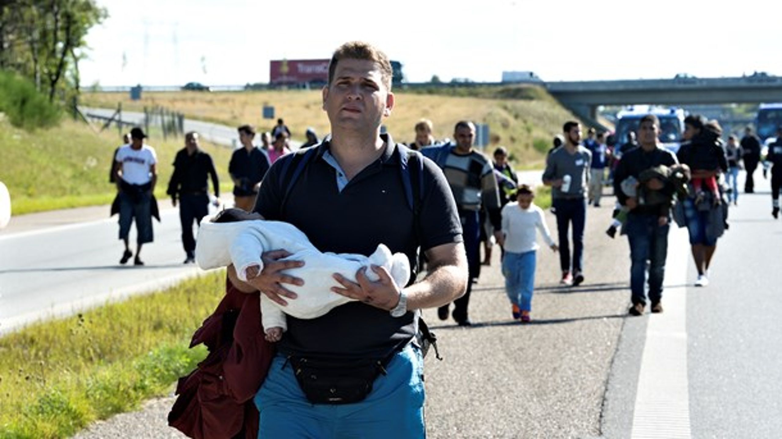 I sommeren 2015 gik flygtninge på motorvejene i Sønderjylland og på Lolland.