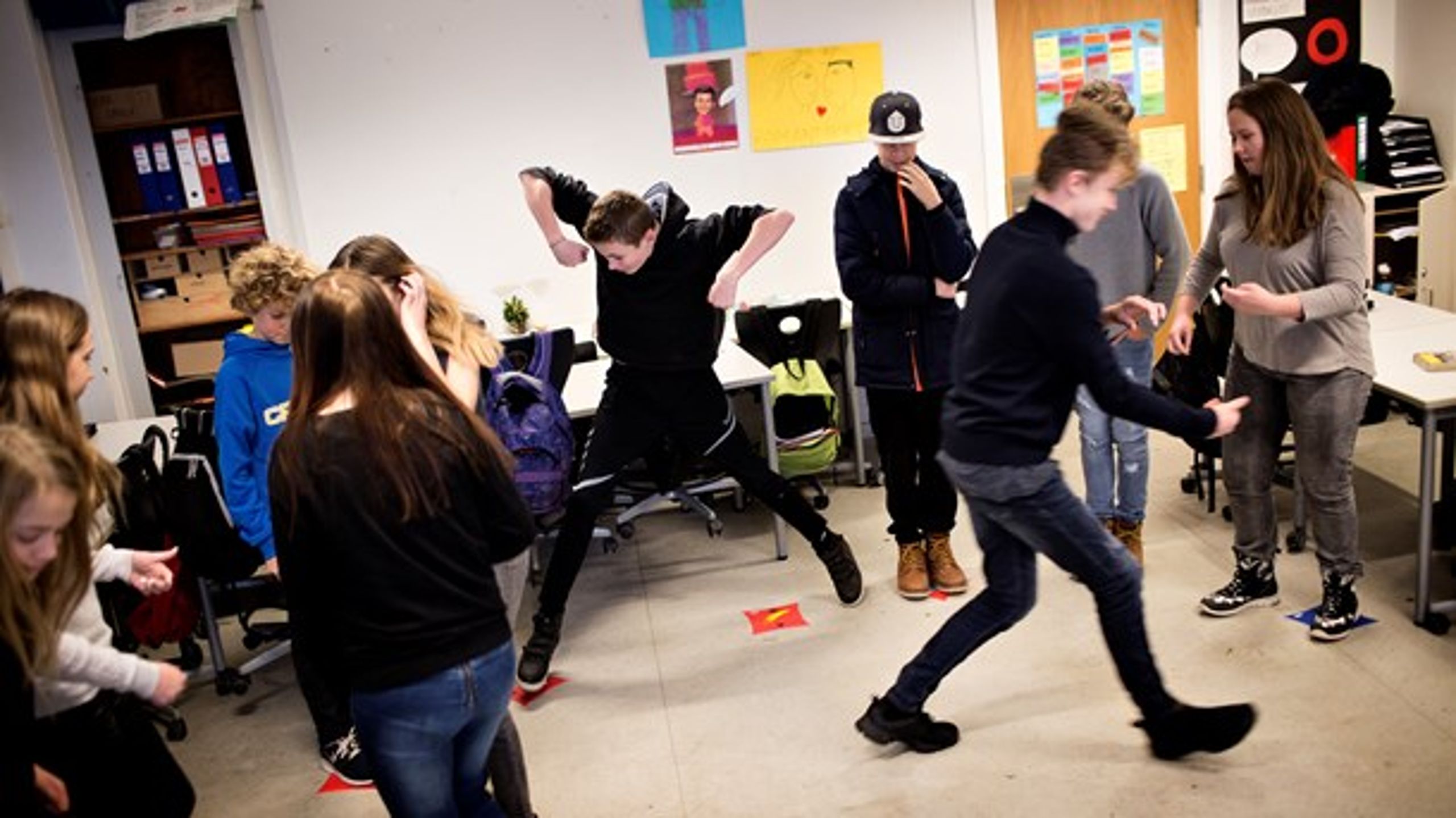 Elever i 2. klasse og 7.b på Søndre Skole i Køge gør meget ud af bevægelse. (Arkivfoto)