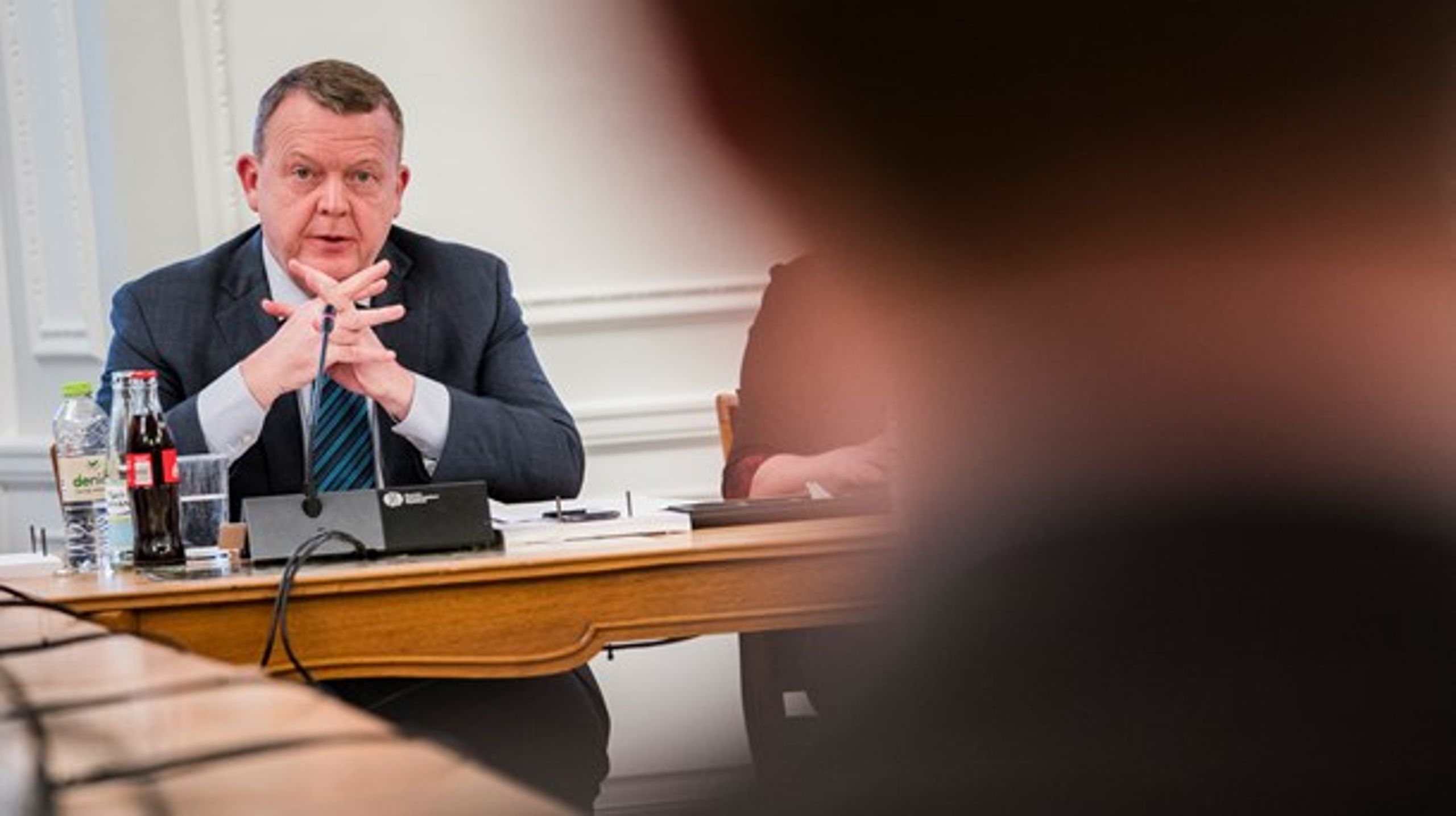 Statsminister Lars Løkke Rasmussen (V) til samråd om kvotekonger i Fødevareministeriet onsdag 31. januar.<br>