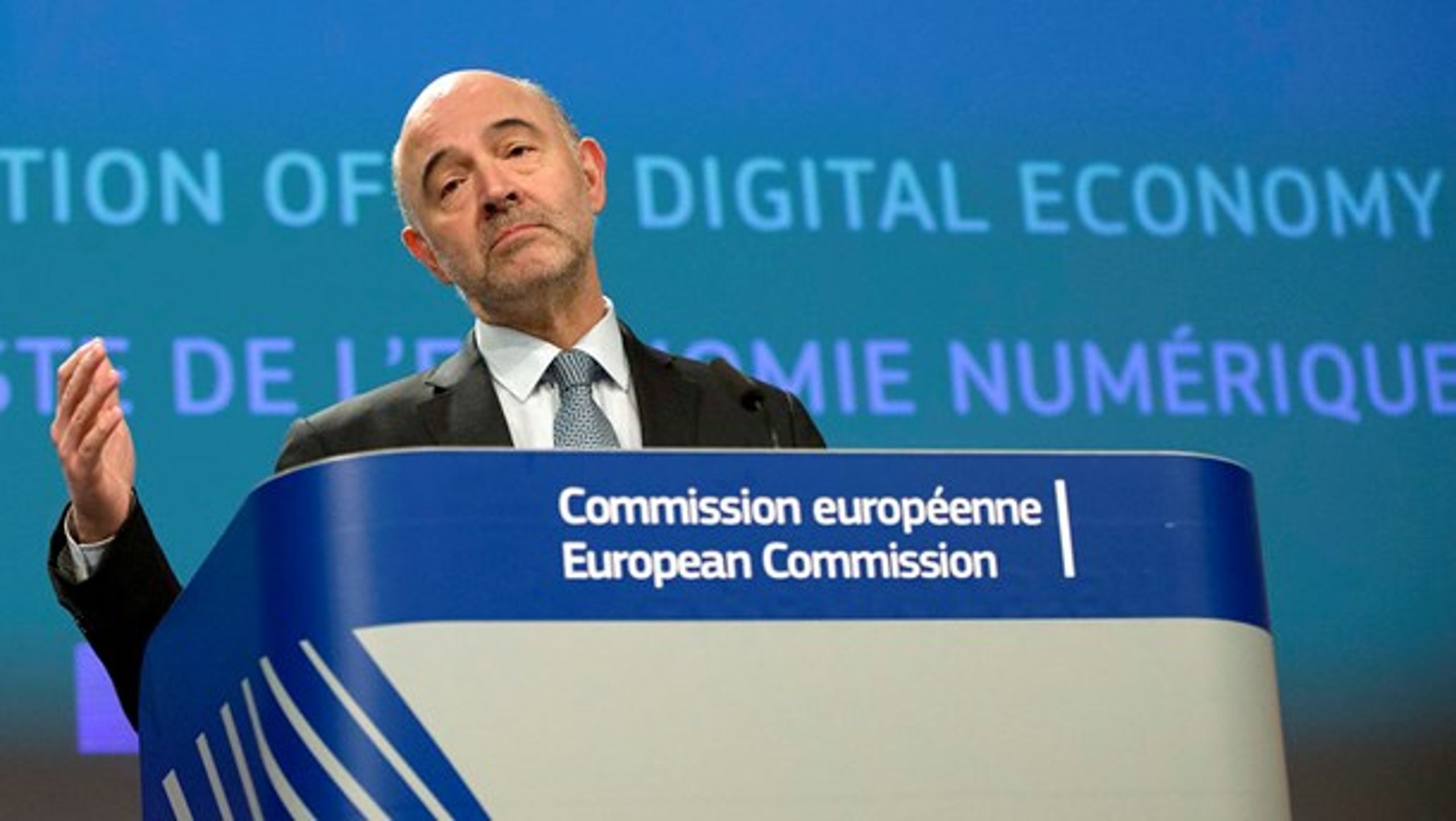 Pierre Moscovici,
kommissær for økonomiske og finansielle anliggender samt beskatning
og told, fremlagde i dag EU-Kommissionens forslag til beskatning af ”den
digitale økonomi”.