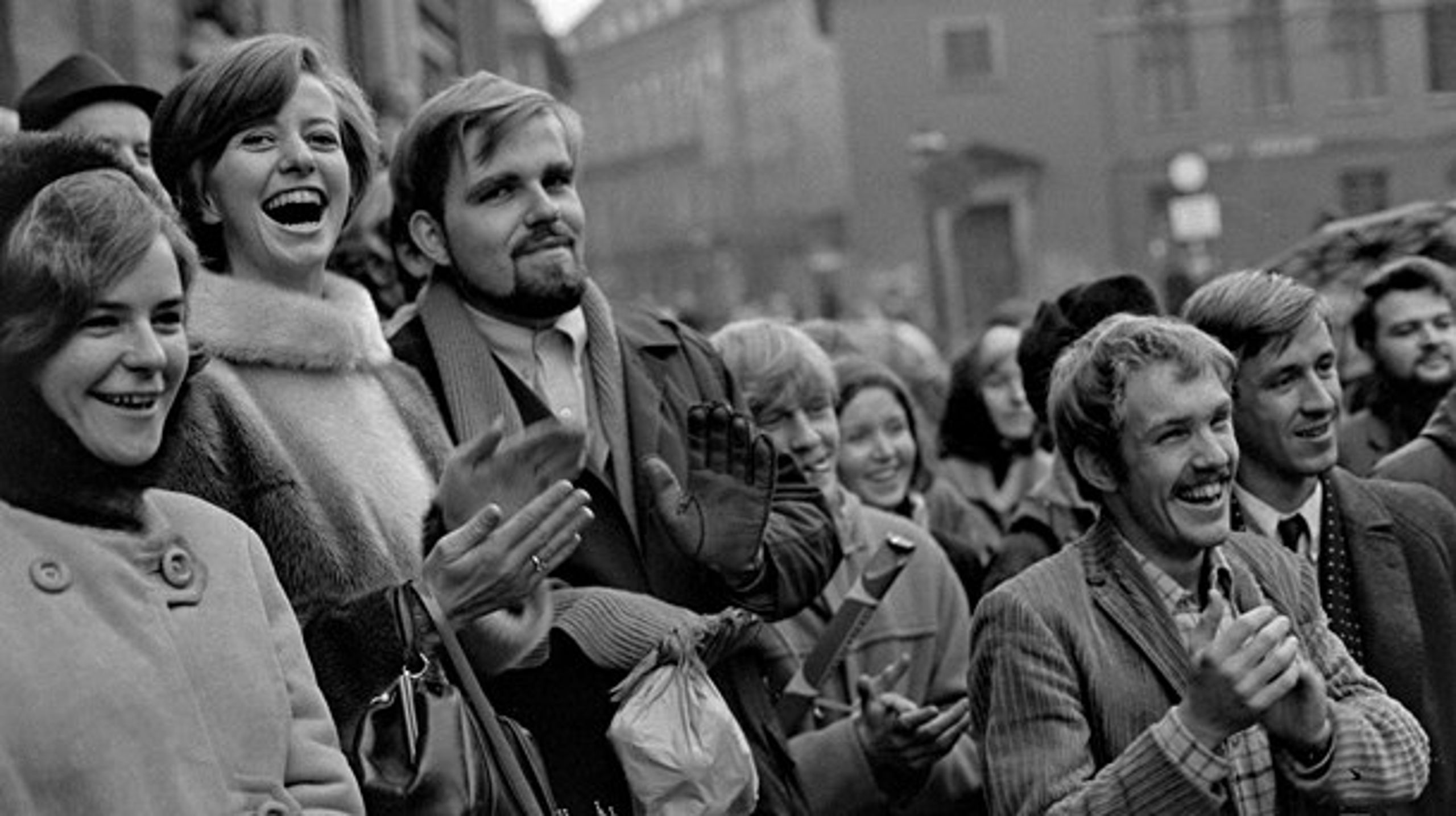 OPRØR: Københavns Universitets årsfest i maj 1968 udviklede sig til en happening, da de studerende overtog talerstolen.<u><br></u>