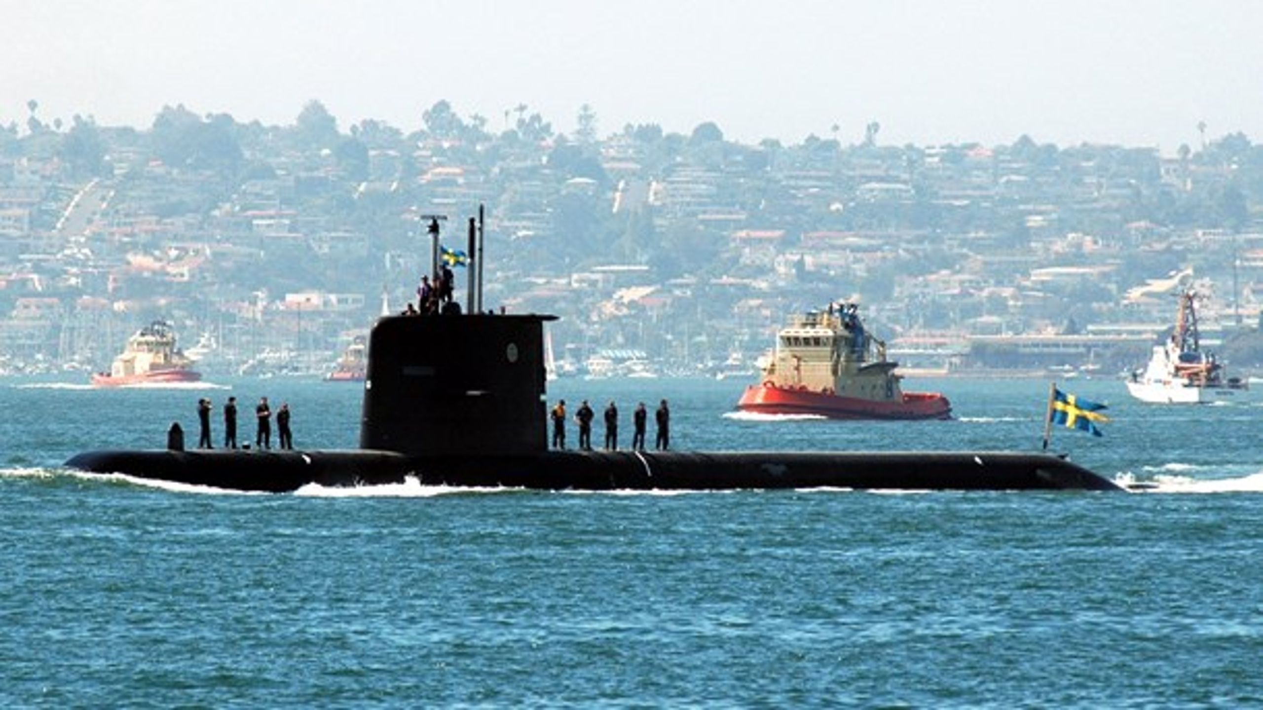 Den svenske ubåd HMS Gotland på øvelse i USA 2005.