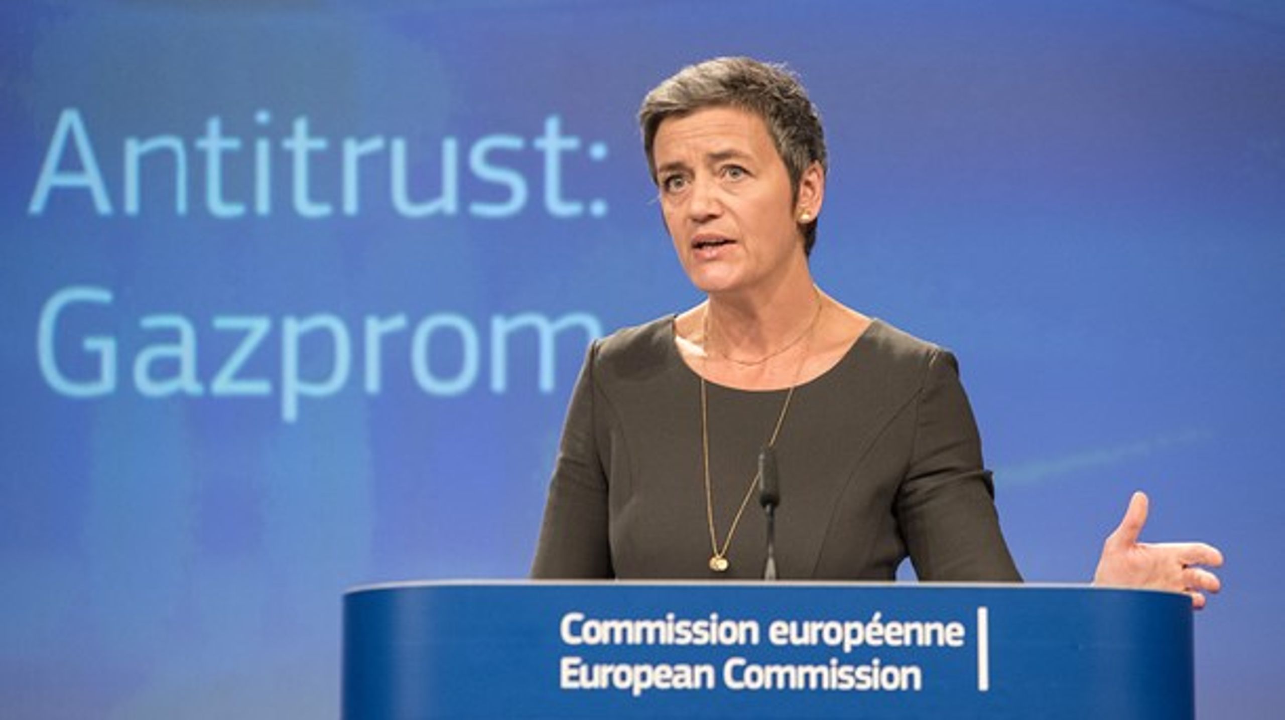 I april 2015 annoncerede Margrethe Vestager undersøgelsen af Gazprom. Torsdag præsenterede hun de foreløbige konsekvenser.