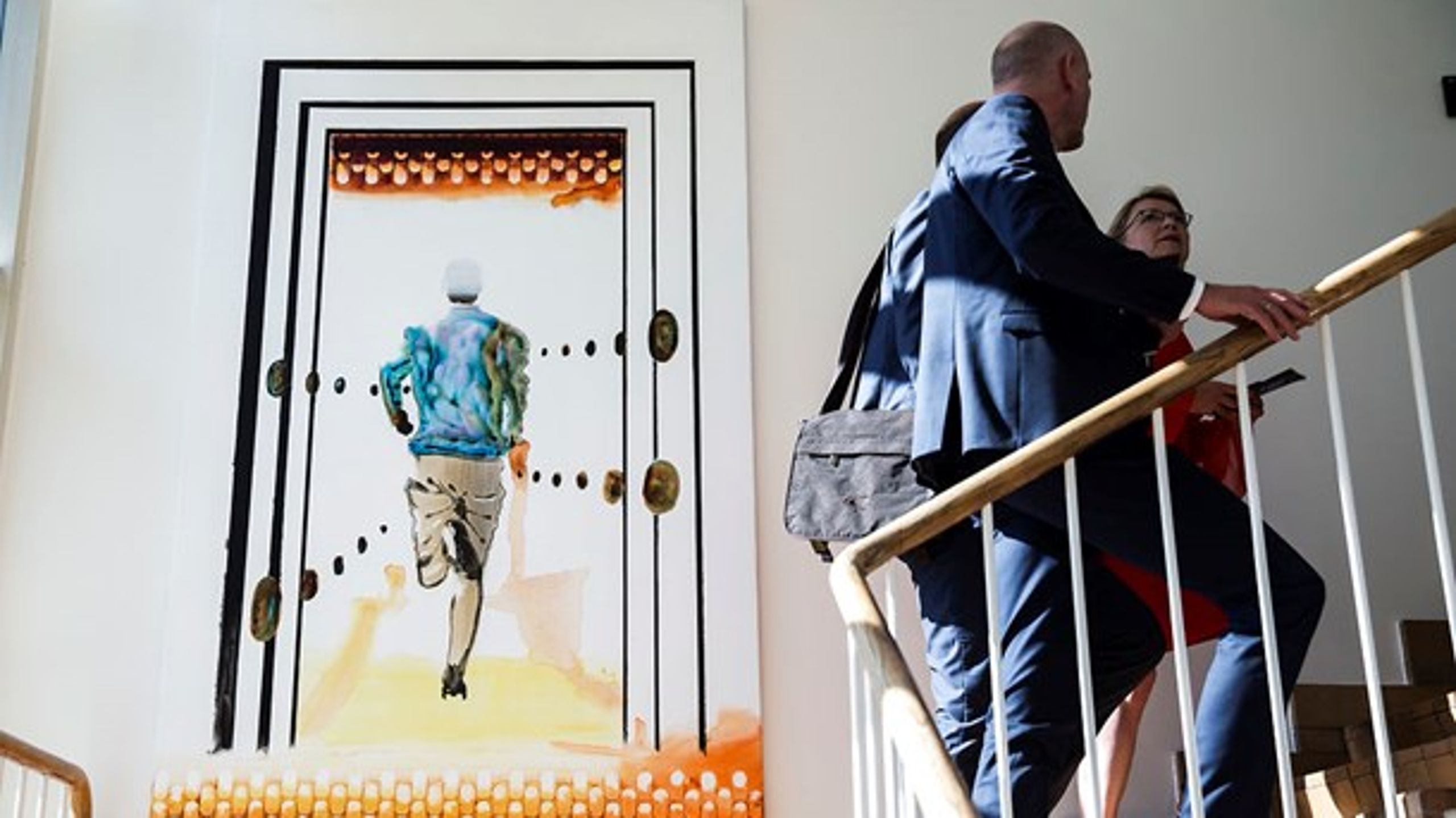 <b>OFFENTLIG LEDELSE</b>: 23. maj åbnede&nbsp;kronprins Frederik og kronprinsesse Mary Kronprins Frederiks Center for Offentlig Ledelse i Aarhus, hvor dette maleri af John Kørner hænger.