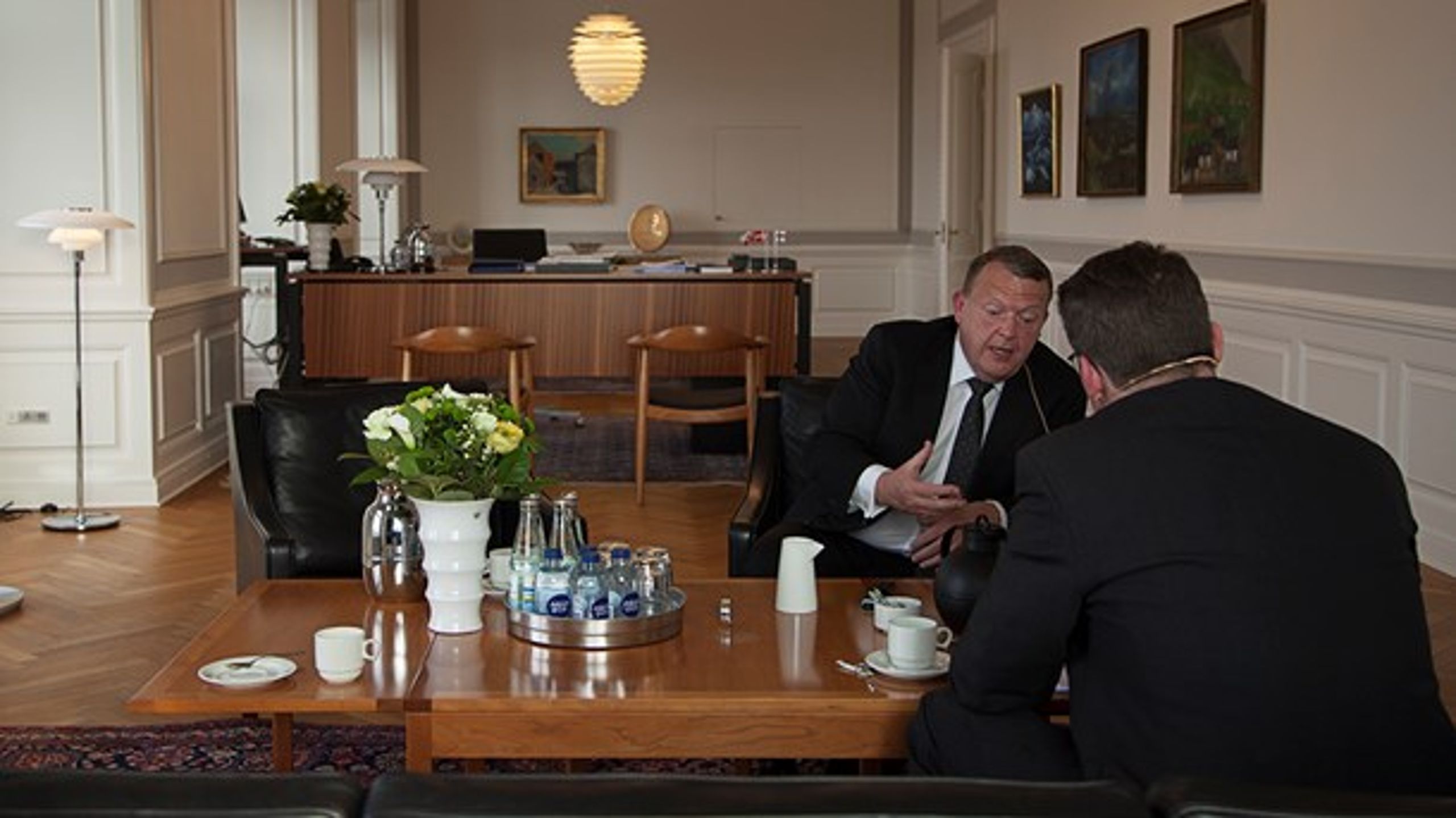 Danmark vil ikke betale mere til EU i fremtiden, siger statsminister Lars Løkke Rasmussen (V), som her bliver interviewet til Altingets europæiske podcast.