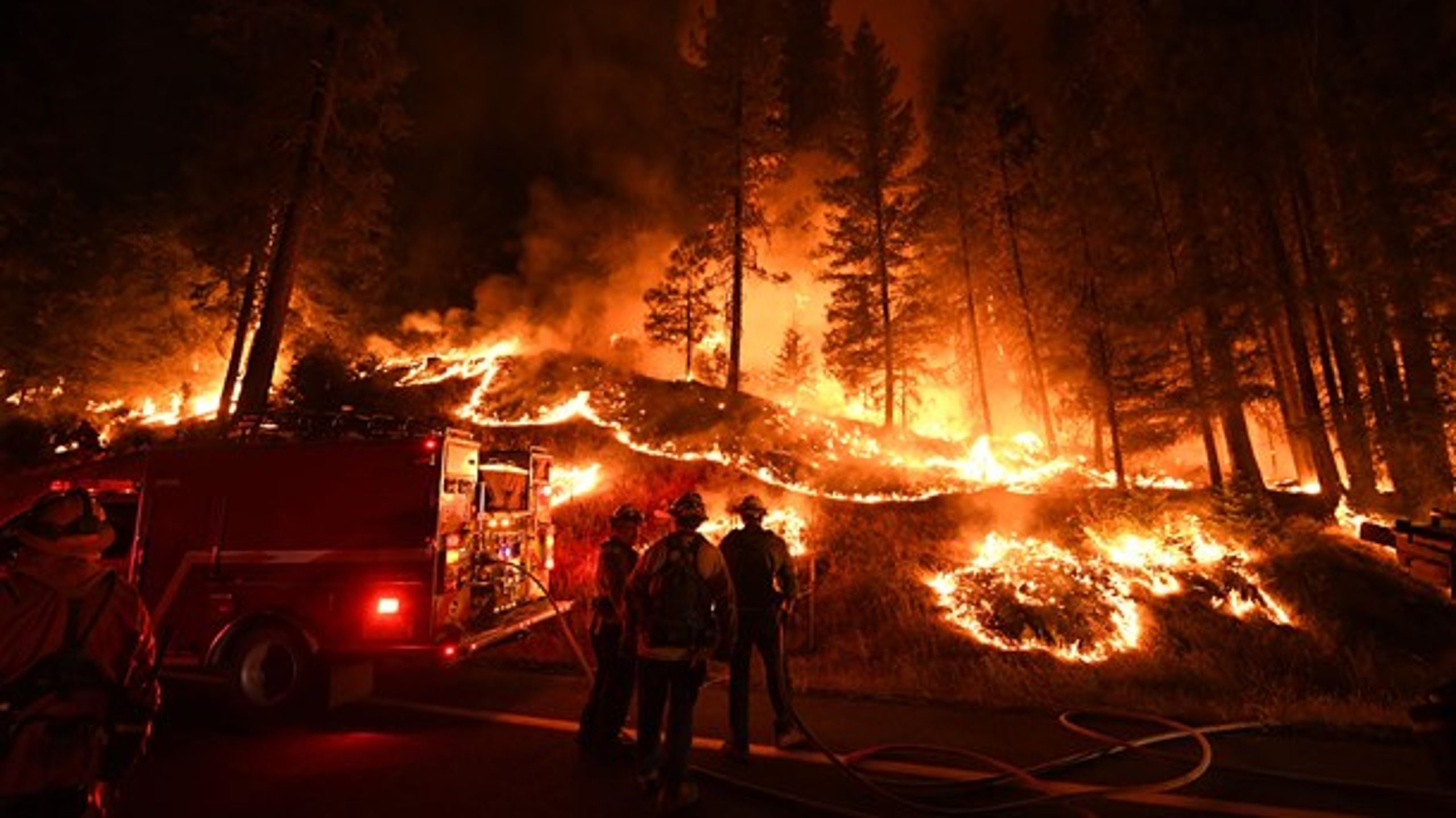 KLIMAKRIG: Konsekvenserne af klimaændringerne viser sig nu også i vores del af verden, skriver Steen Gade (billedet er fra en skovbrand i Californien, USA 31. juli)
