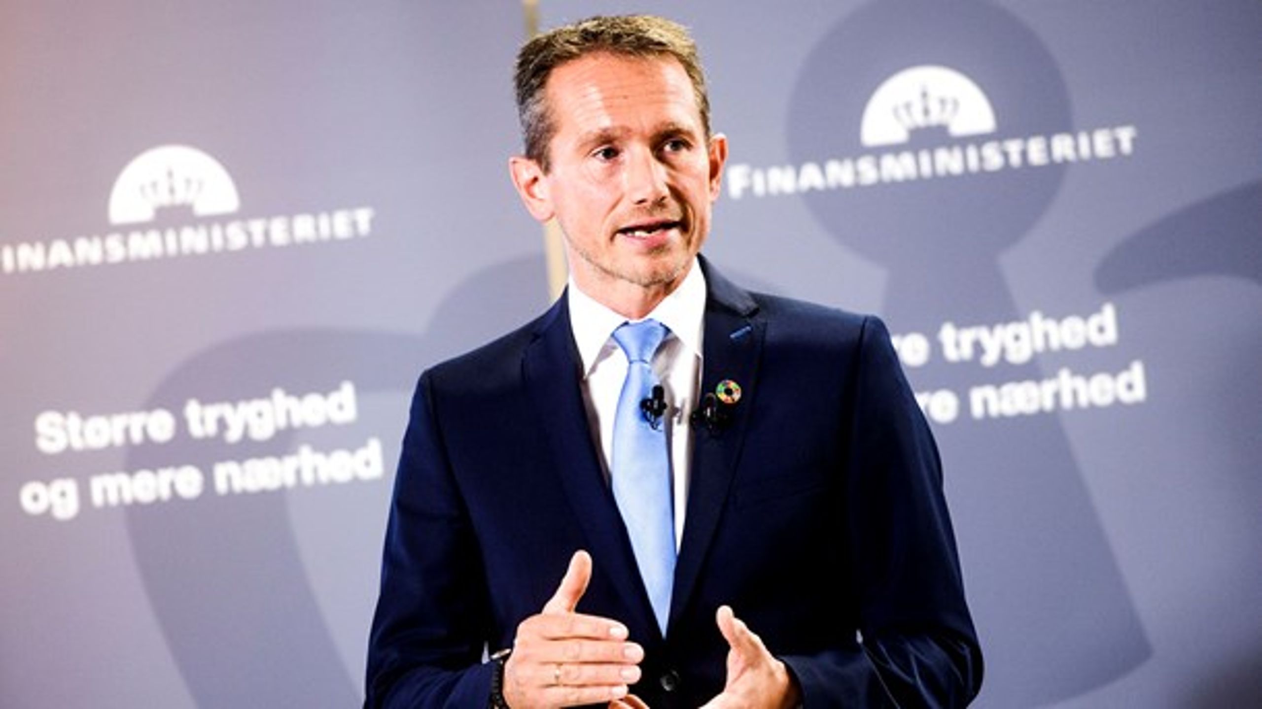 Finansminister Kristian Jensen (V) under torsdagens præsentation af regeringens forslag til næste års finanslov.