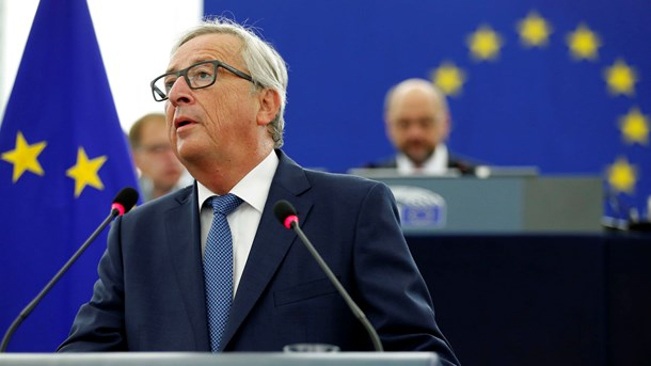 Kommissionsformanden ventes blandt andet&nbsp;at tale om forslag til, hvordan EU kan&nbsp;beskytte sine ydre og indre grænser bedre. Blandt andet vil han foreslå 10.000 grænsevagter, skriver flere medier.