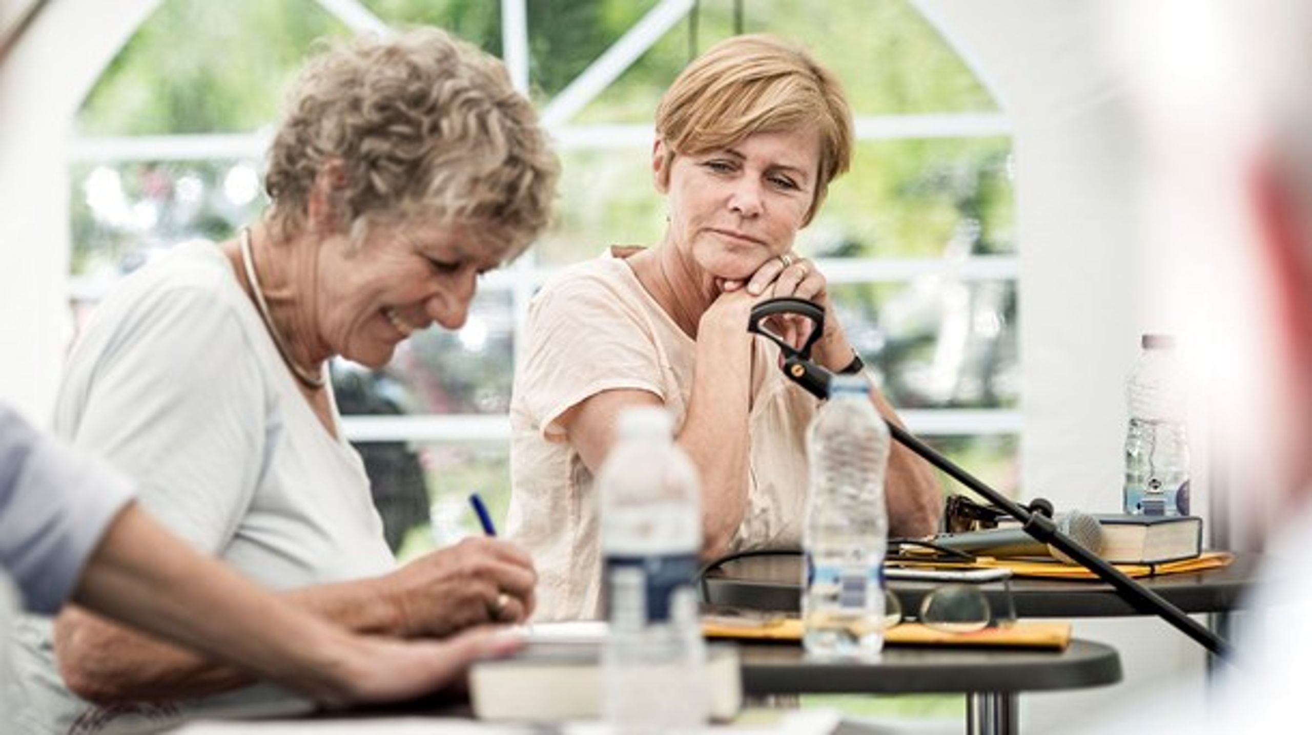 SF's Margrete Auken og LA's Mette Bock til Folkemøde i 2015. De er nu begge udpeget til spidskandidater til EU-parlamentsvalget.
