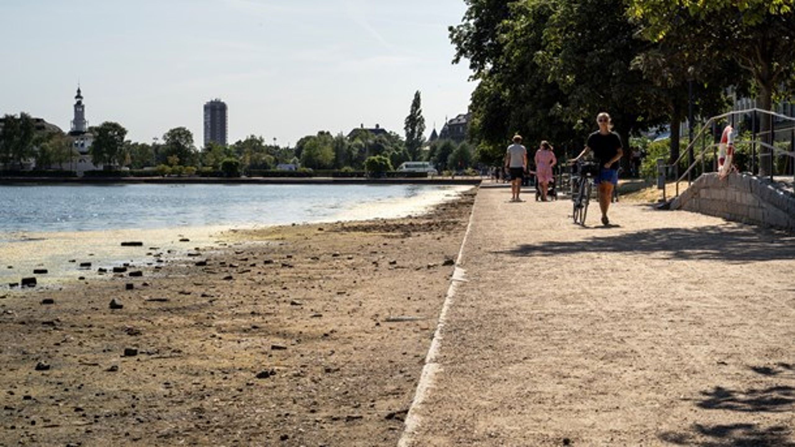Klimaet bekymrer danskerne. Her er det søerne i København, der tørrede 
ud under sommerens varme (Foto: Sofie Mathiassen/Ritzau Scanpix).<br>